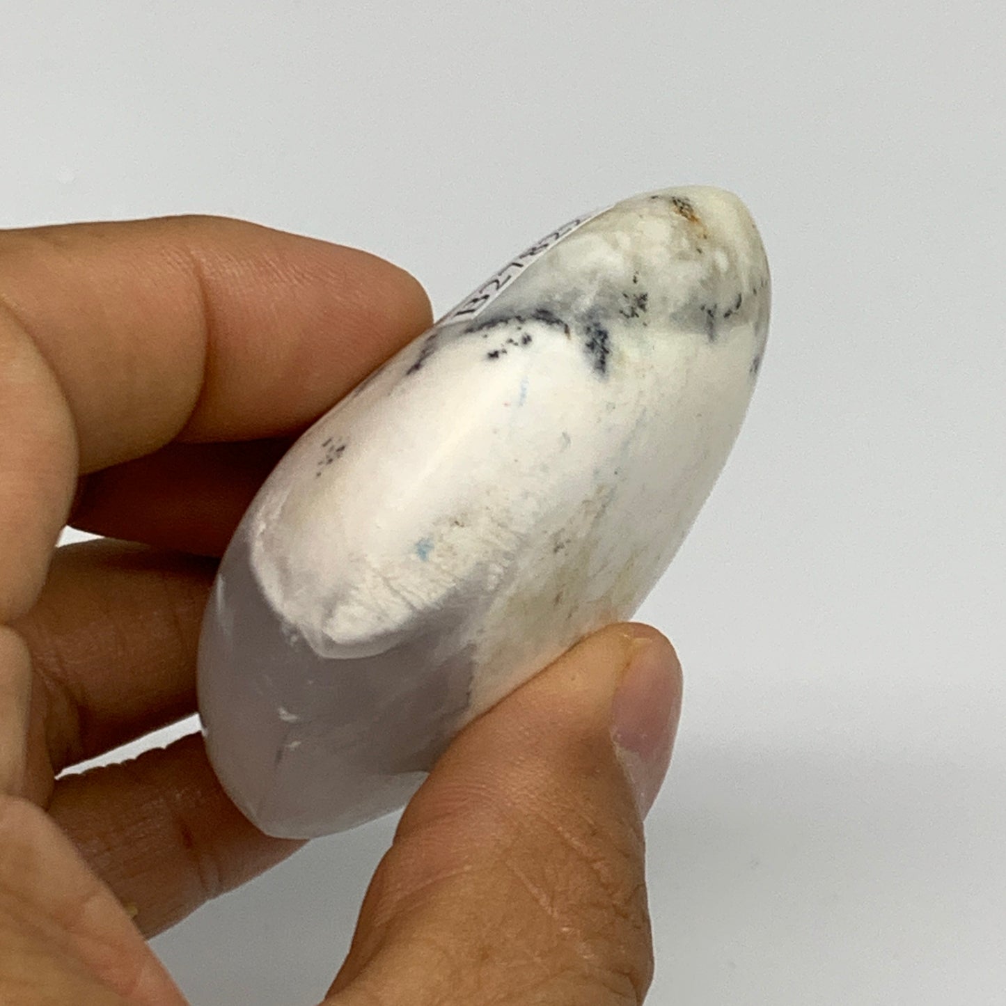 99.3g, 2.3"x1.9"x1", Dendrite Opal Palm-Stone Reiki Energy Crystal, B27822