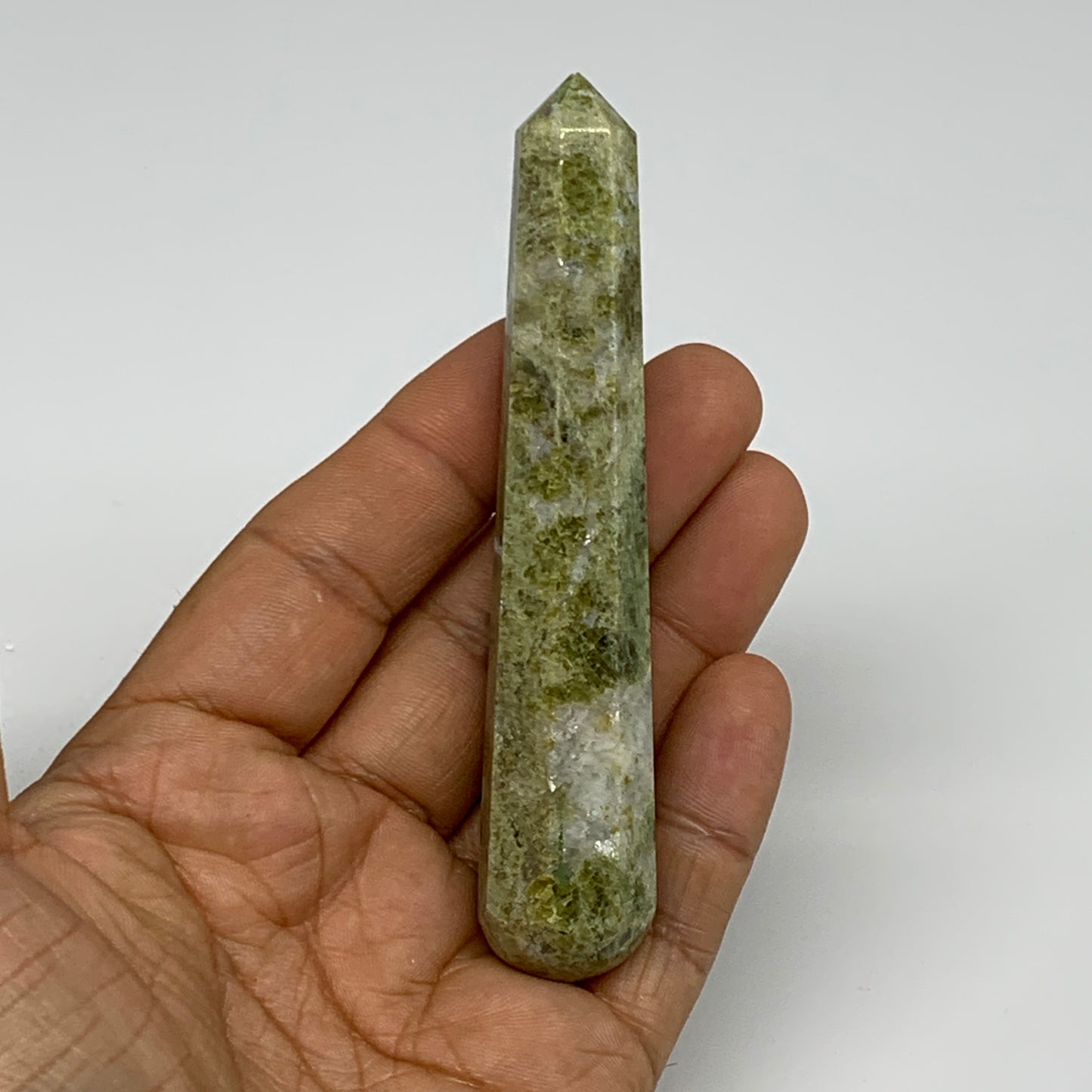 65.3g, 4"x0.7",  Natural Vasonite Wand Point Crystal from India, B29342