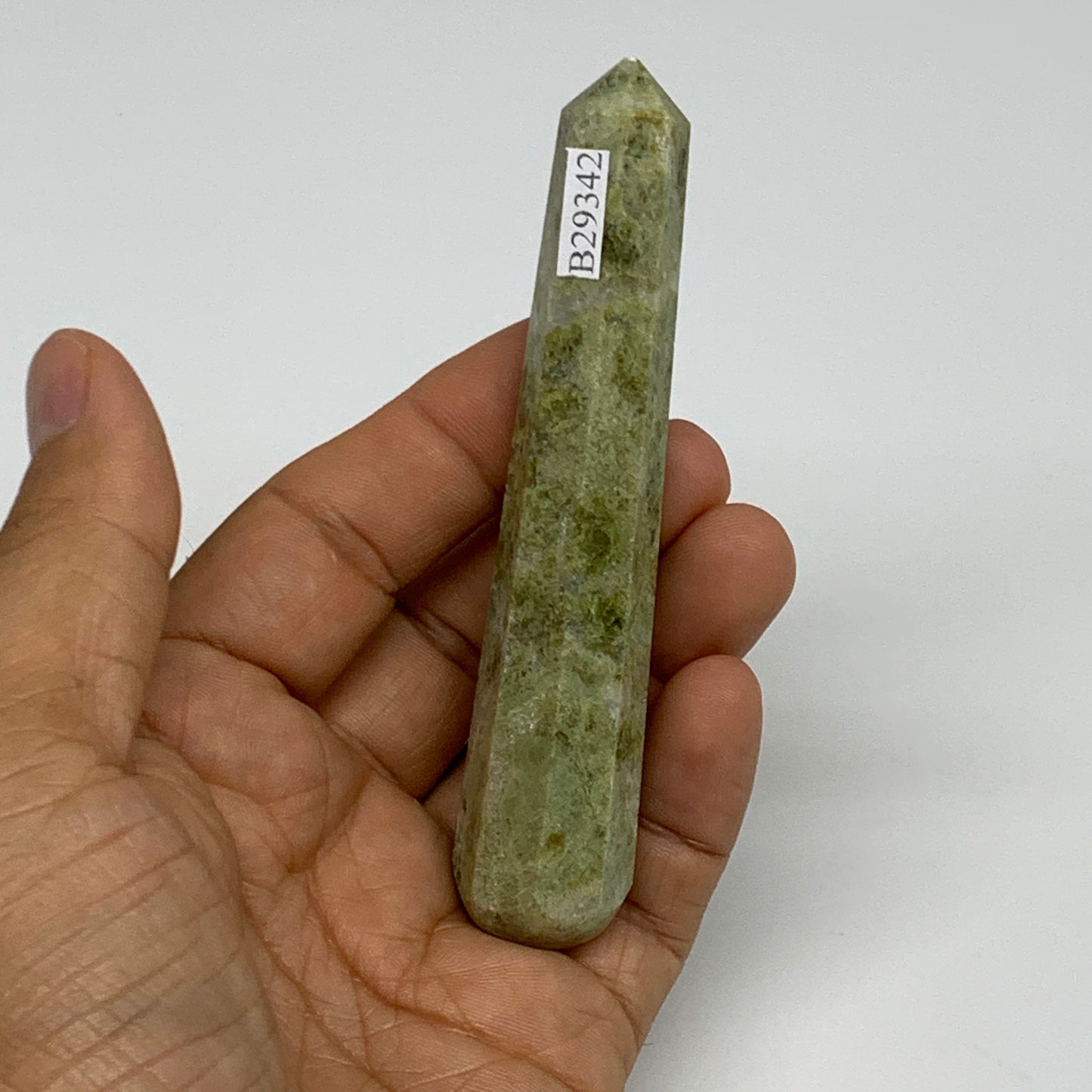65.3g, 4"x0.7",  Natural Vasonite Wand Point Crystal from India, B29342