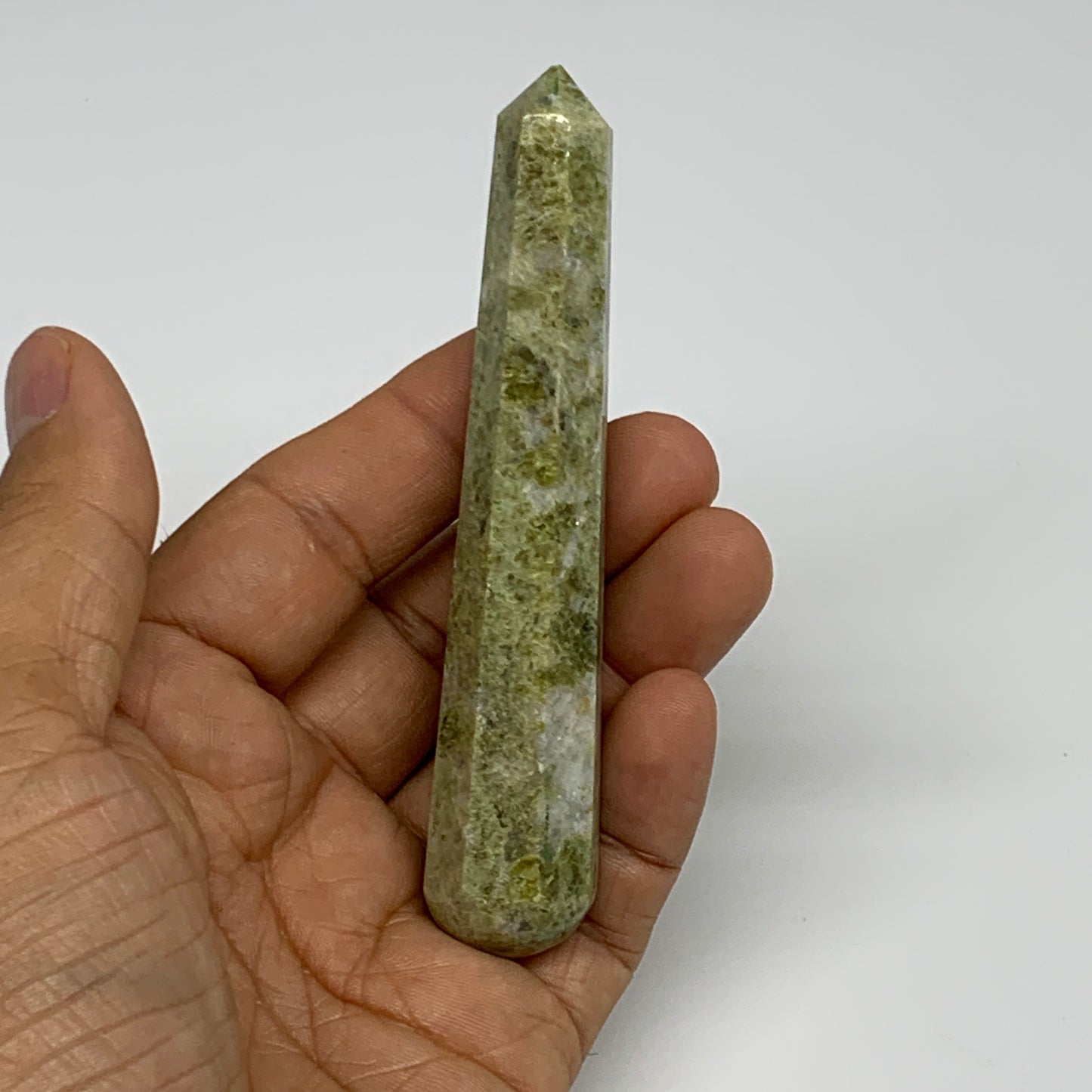 65.3g, 4"x0.7",  Natural Vasonite Wand Point Crystal from India, B29342