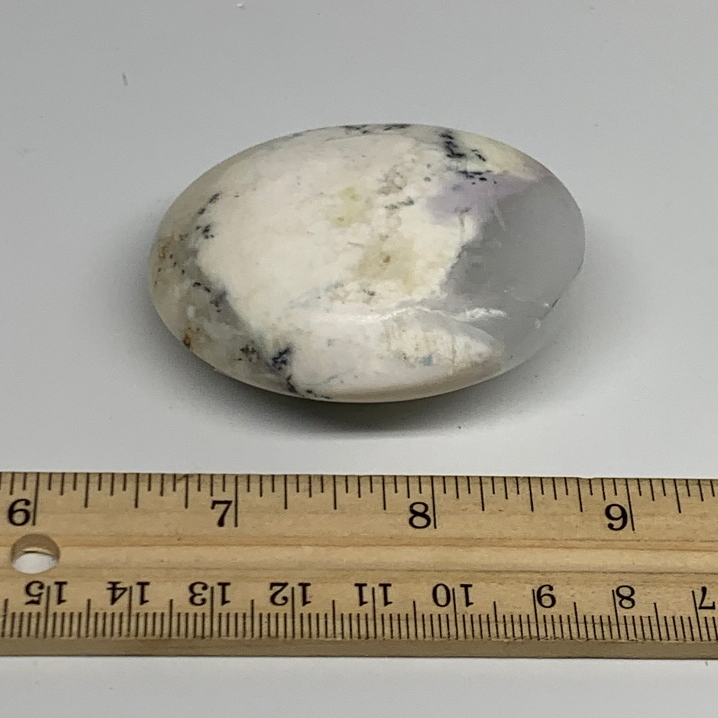 99.3g, 2.3"x1.9"x1", Dendrite Opal Palm-Stone Reiki Energy Crystal, B27822