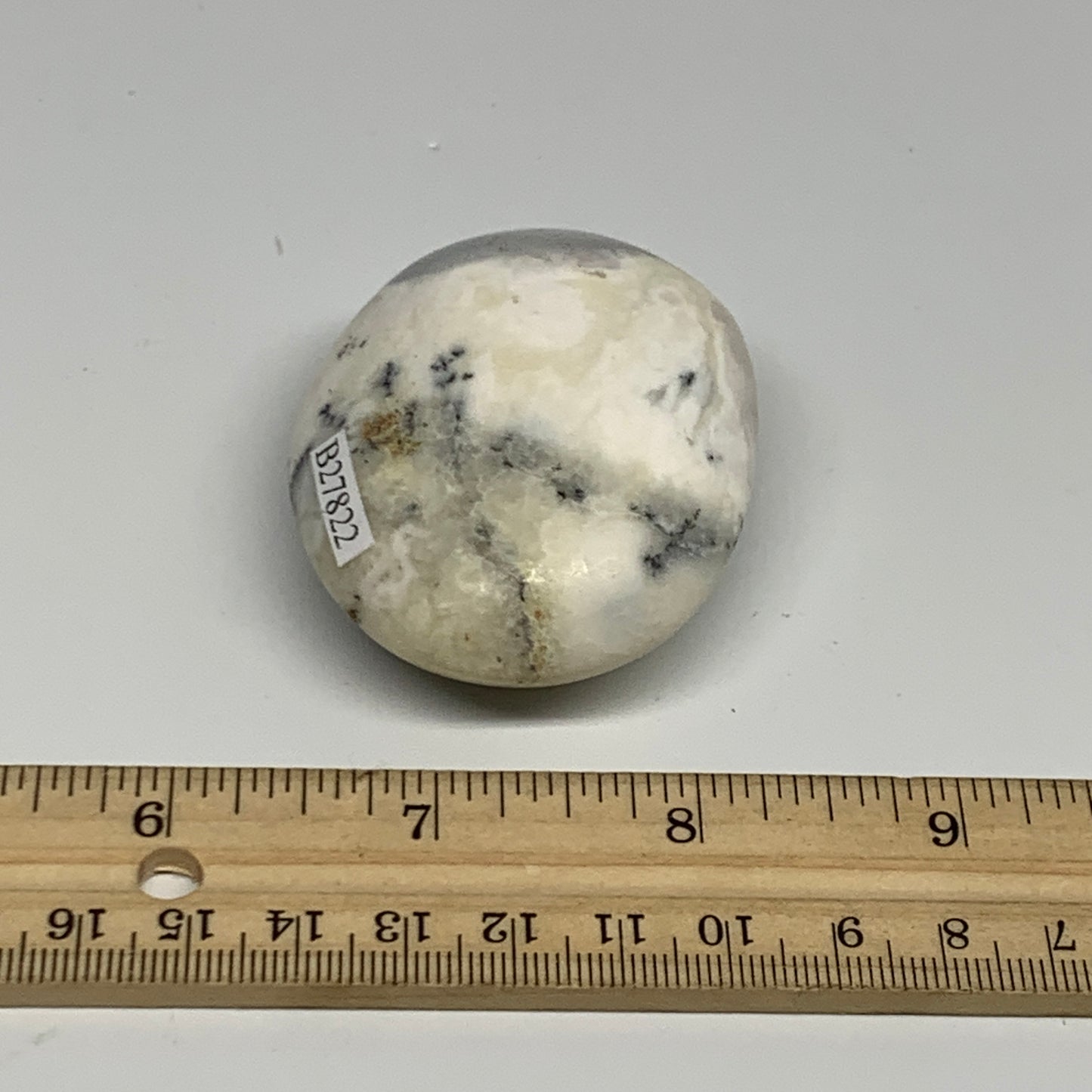 99.3g, 2.3"x1.9"x1", Dendrite Opal Palm-Stone Reiki Energy Crystal, B27822