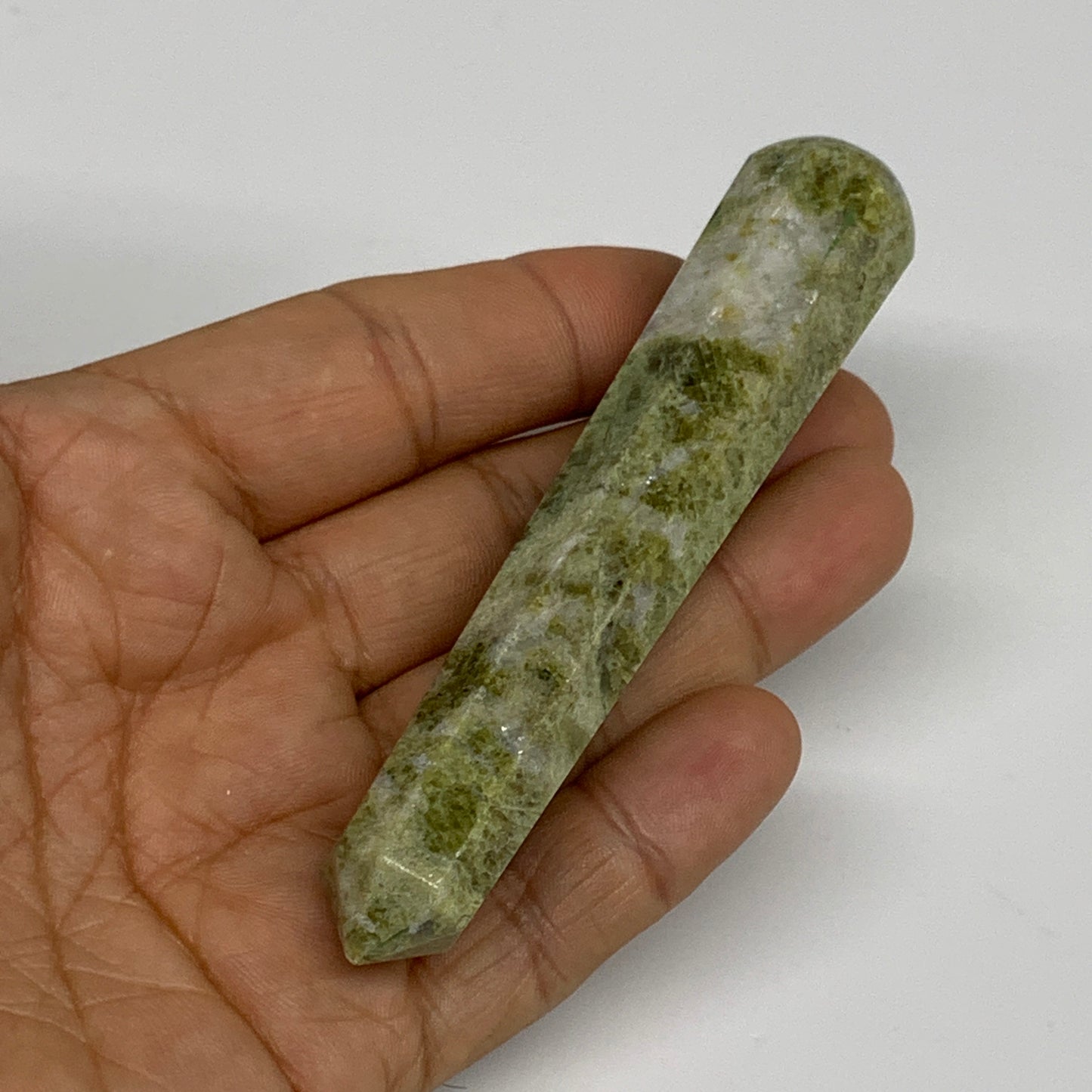 65.3g, 4"x0.7",  Natural Vasonite Wand Point Crystal from India, B29342