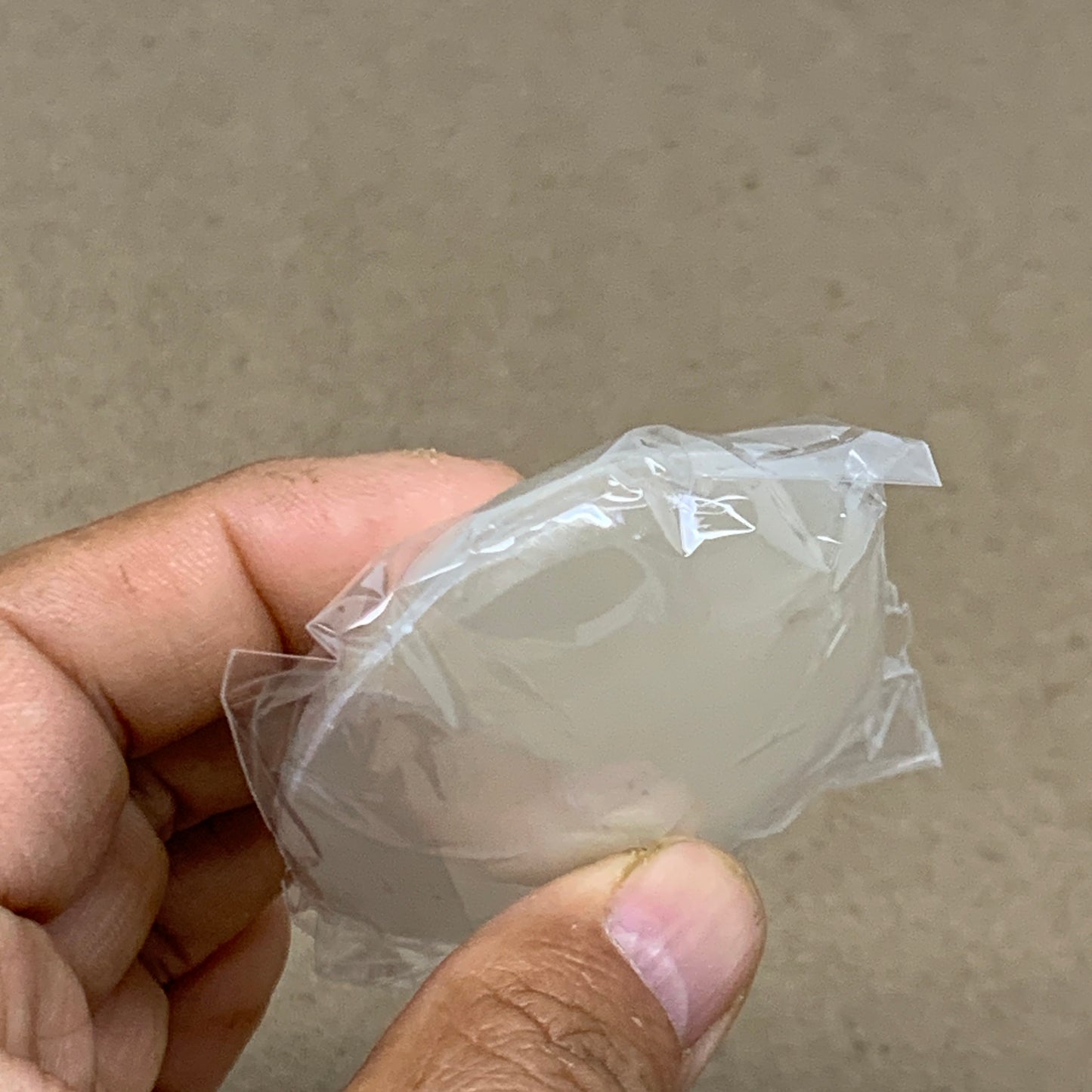 98g, 2.8"x2.1"x1", White Selenite Palmstone Crystal Pillow Reiki, B36379