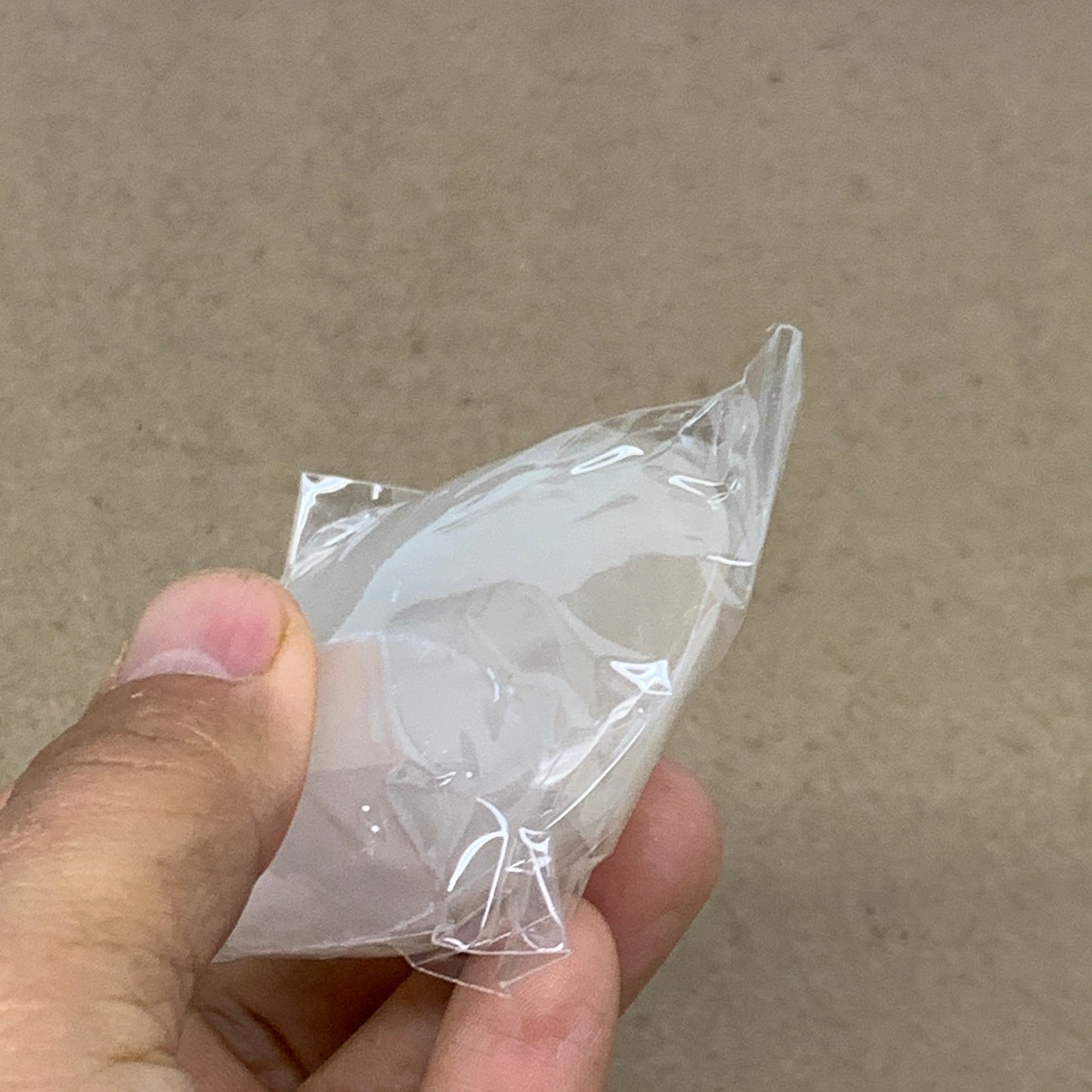 98g, 2.8"x2.1"x1", White Selenite Palmstone Crystal Pillow Reiki, B36379