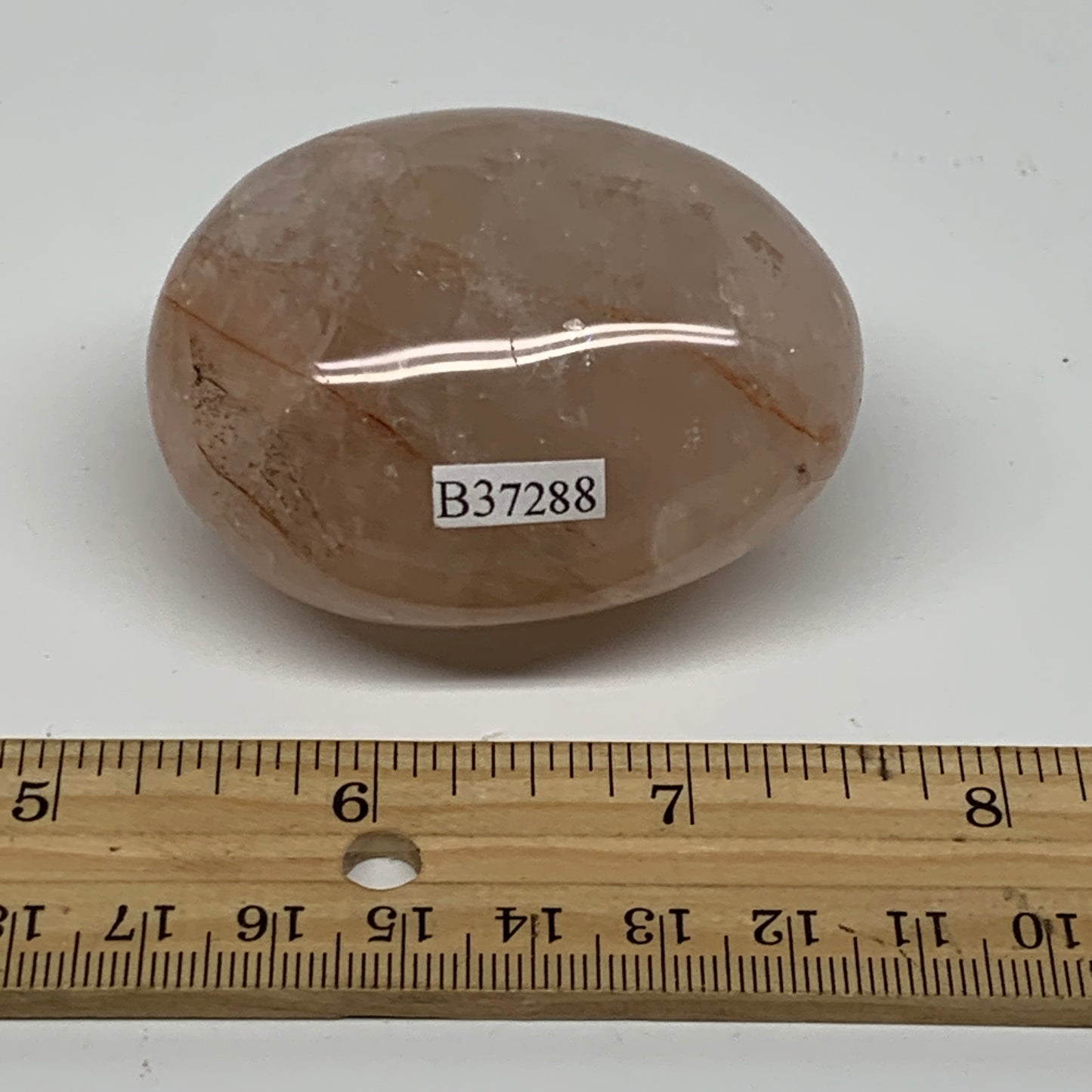 150g , 2.4"x1.9"x1.4", Natural Pink Rose Quartz Palm-stone Crystal, B37288