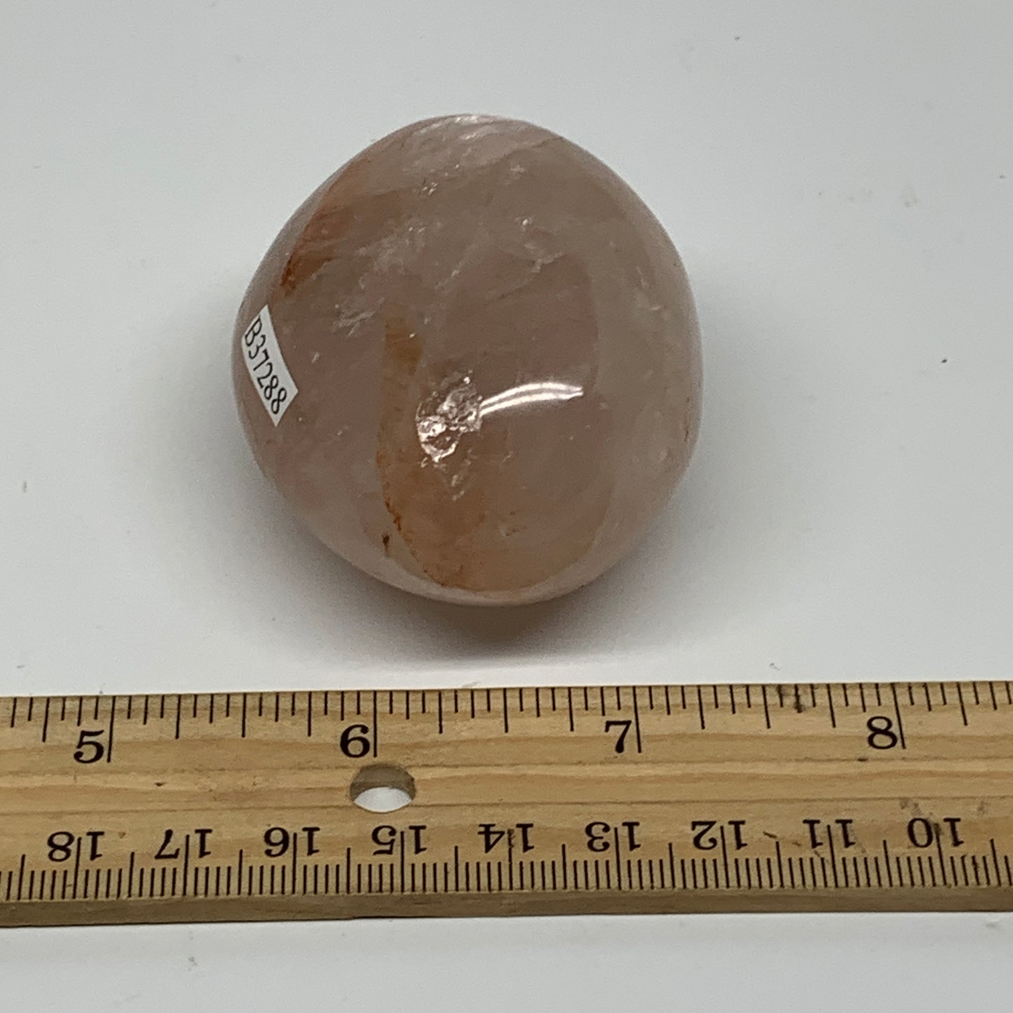 150g , 2.4"x1.9"x1.4", Natural Pink Rose Quartz Palm-stone Crystal, B37288