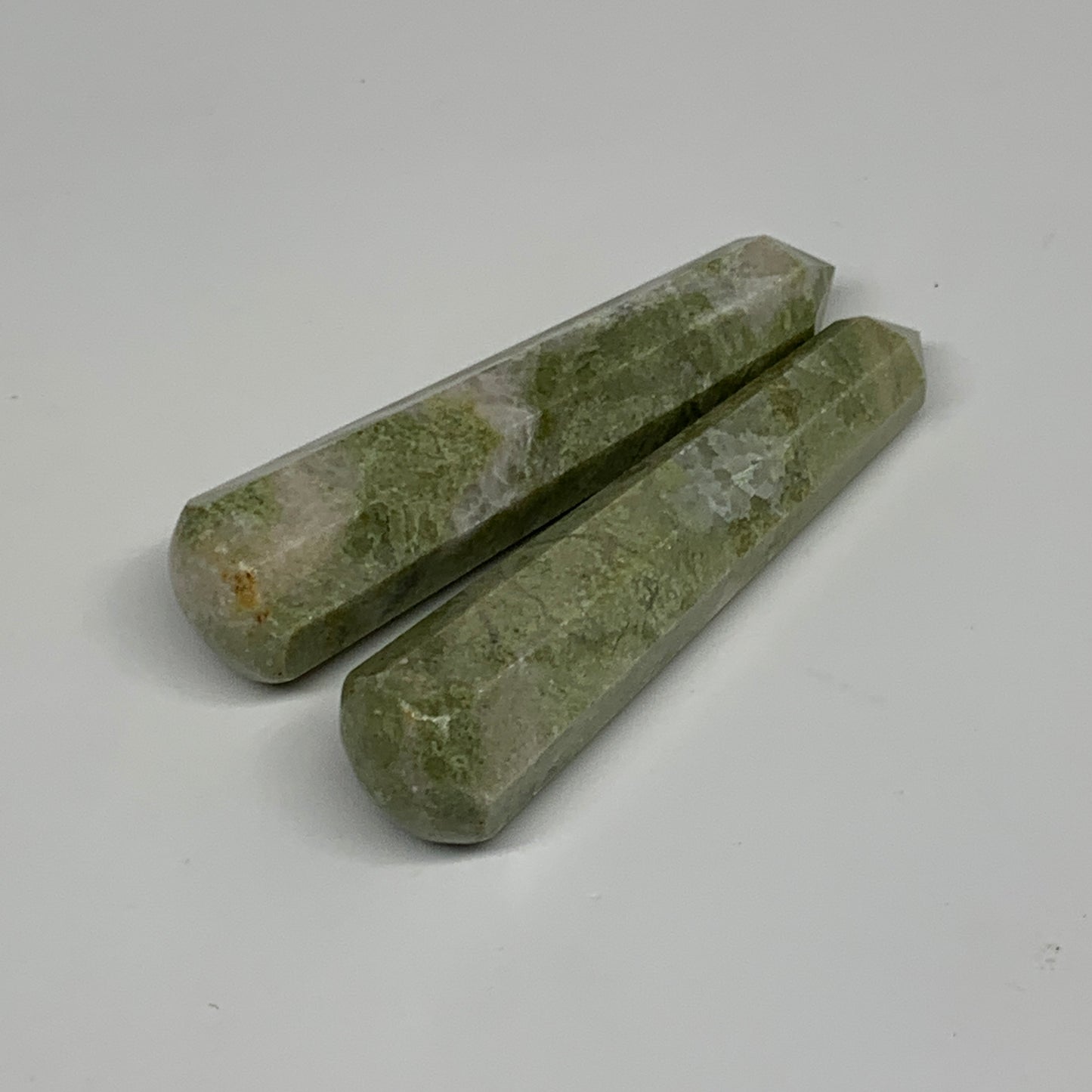 86.1g, 3", 2pcs,  Natural Vasonite Wand Point Crystal @India, B29343