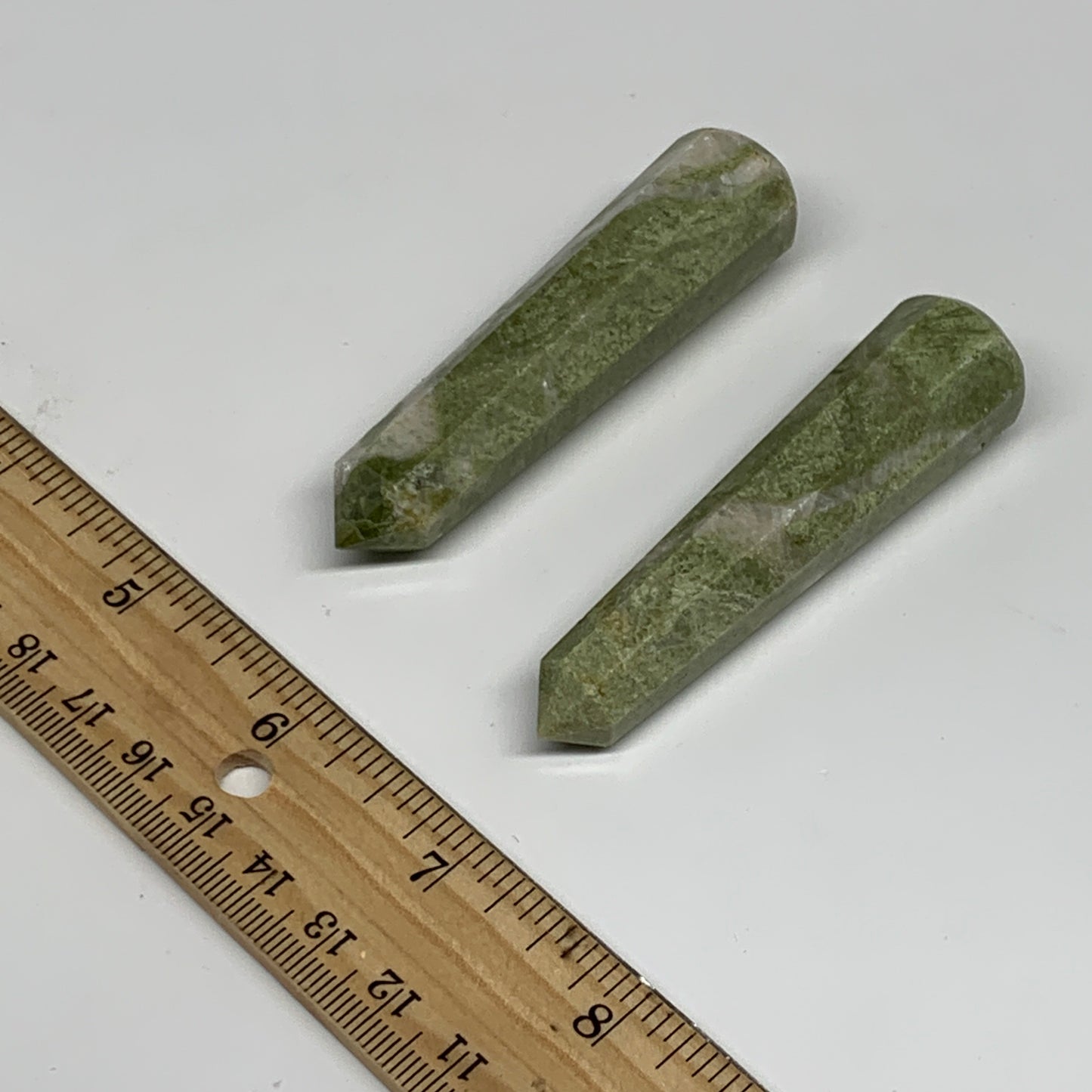86.1g, 3", 2pcs,  Natural Vasonite Wand Point Crystal @India, B29343