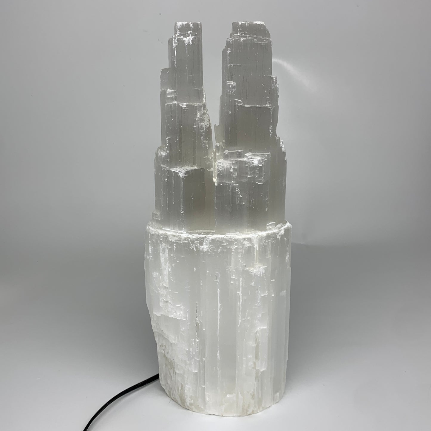 10.8 lbs, 13.7"x4.8"x3.4" Rough Selenite (Satin Spar) Lamp Tower W/Chord, B35763