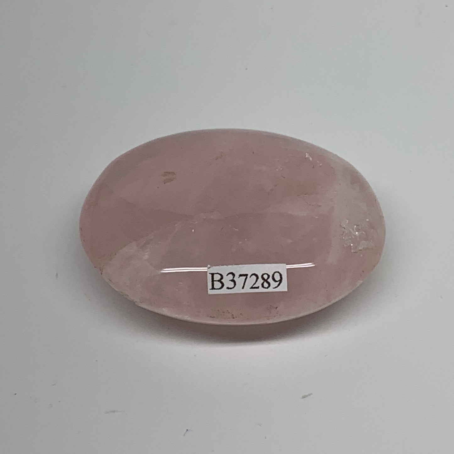 76.6g , 2.3"x1.8"x0.8", Natural Pink Rose Quartz Palm-stone Crystal, B37289
