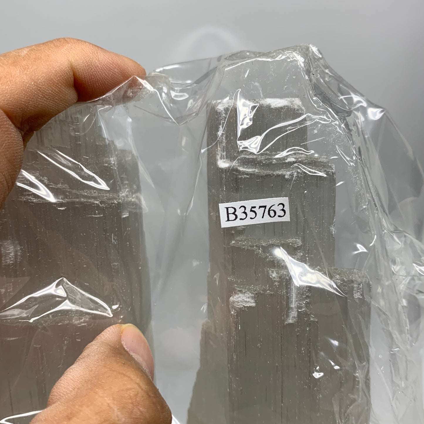 10.8 lbs, 13.7"x4.8"x3.4" Rough Selenite (Satin Spar) Lamp Tower W/Chord, B35763