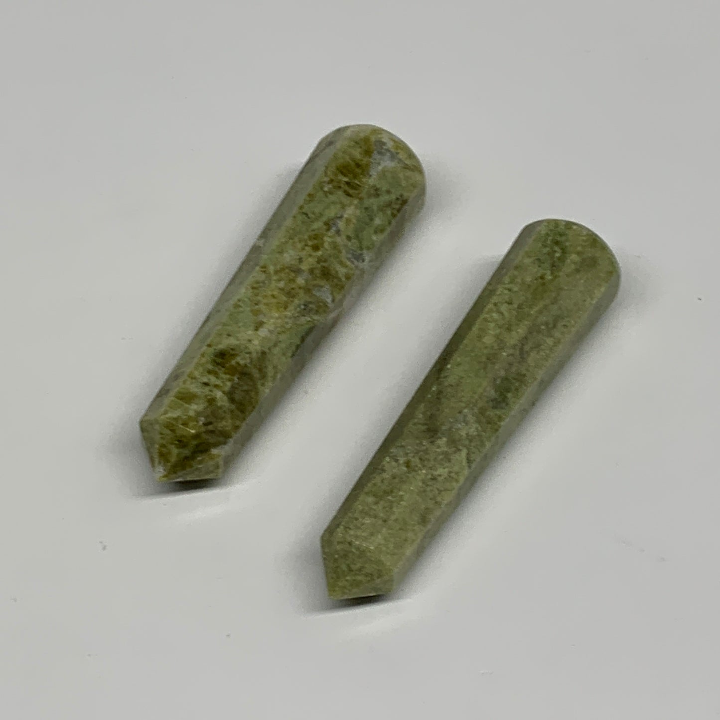 97.1g, 3"-3.1", 2pcs,  Natural Vasonite Wand Point Crystal @India, B29344