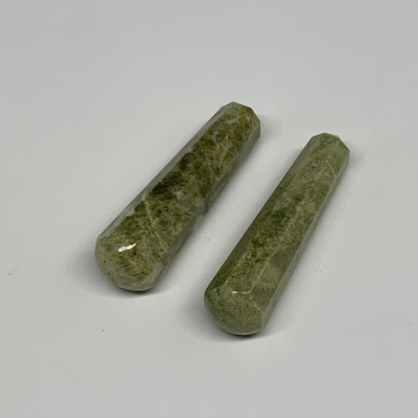 97.1g, 3"-3.1", 2pcs,  Natural Vasonite Wand Point Crystal @India, B29344