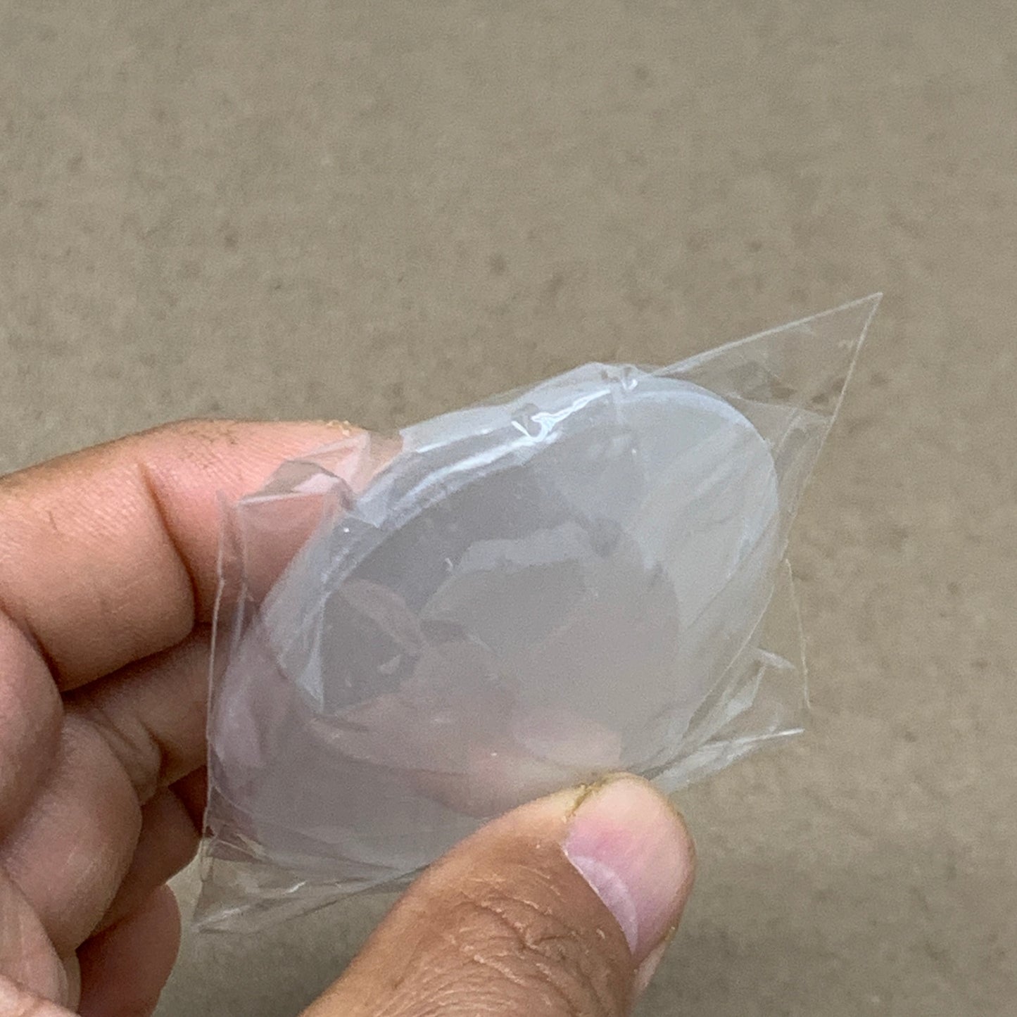 96g, 2.7"x2"x1", White Selenite Palmstone Crystal Pillow Reiki, B36381