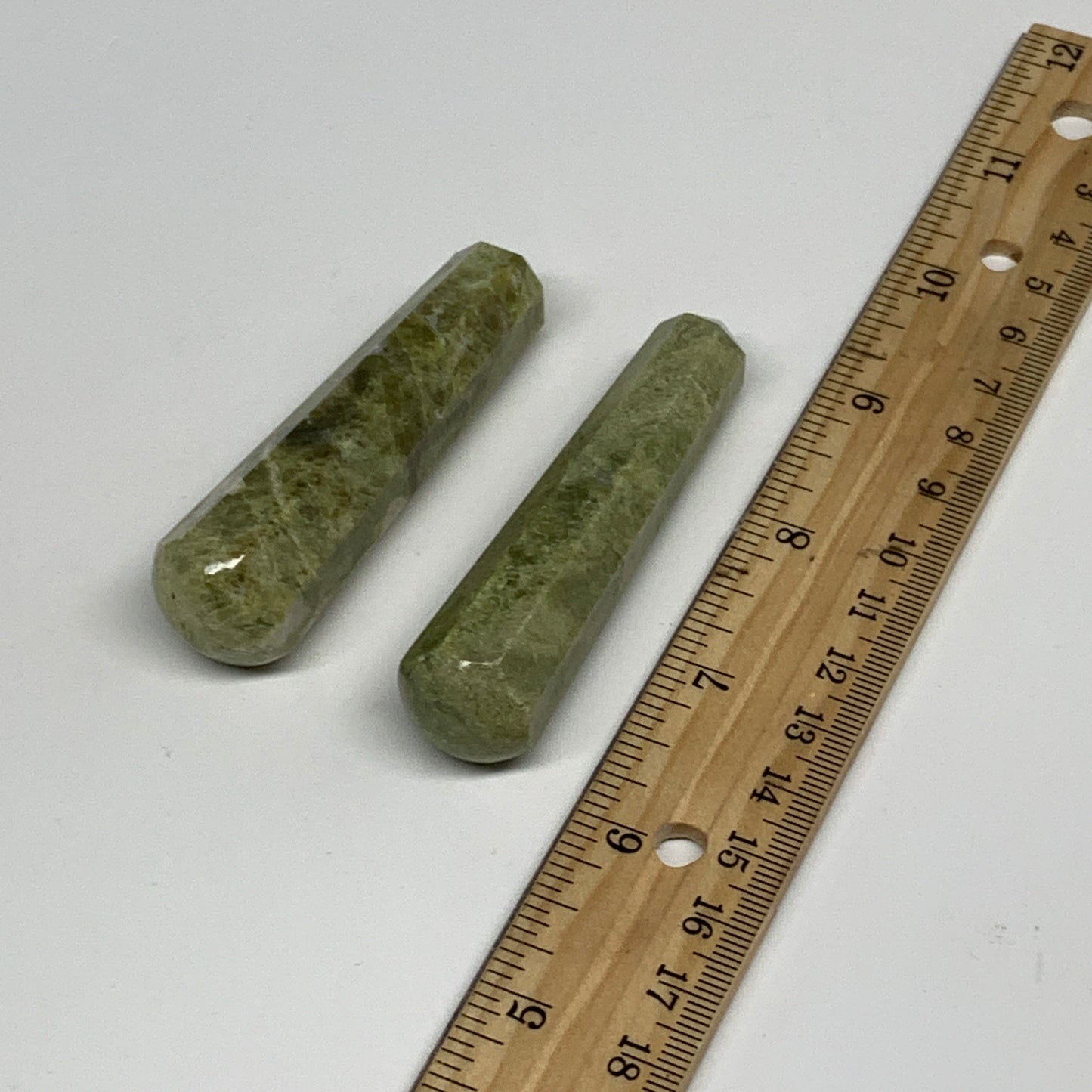 97.1g, 3"-3.1", 2pcs,  Natural Vasonite Wand Point Crystal @India, B29344