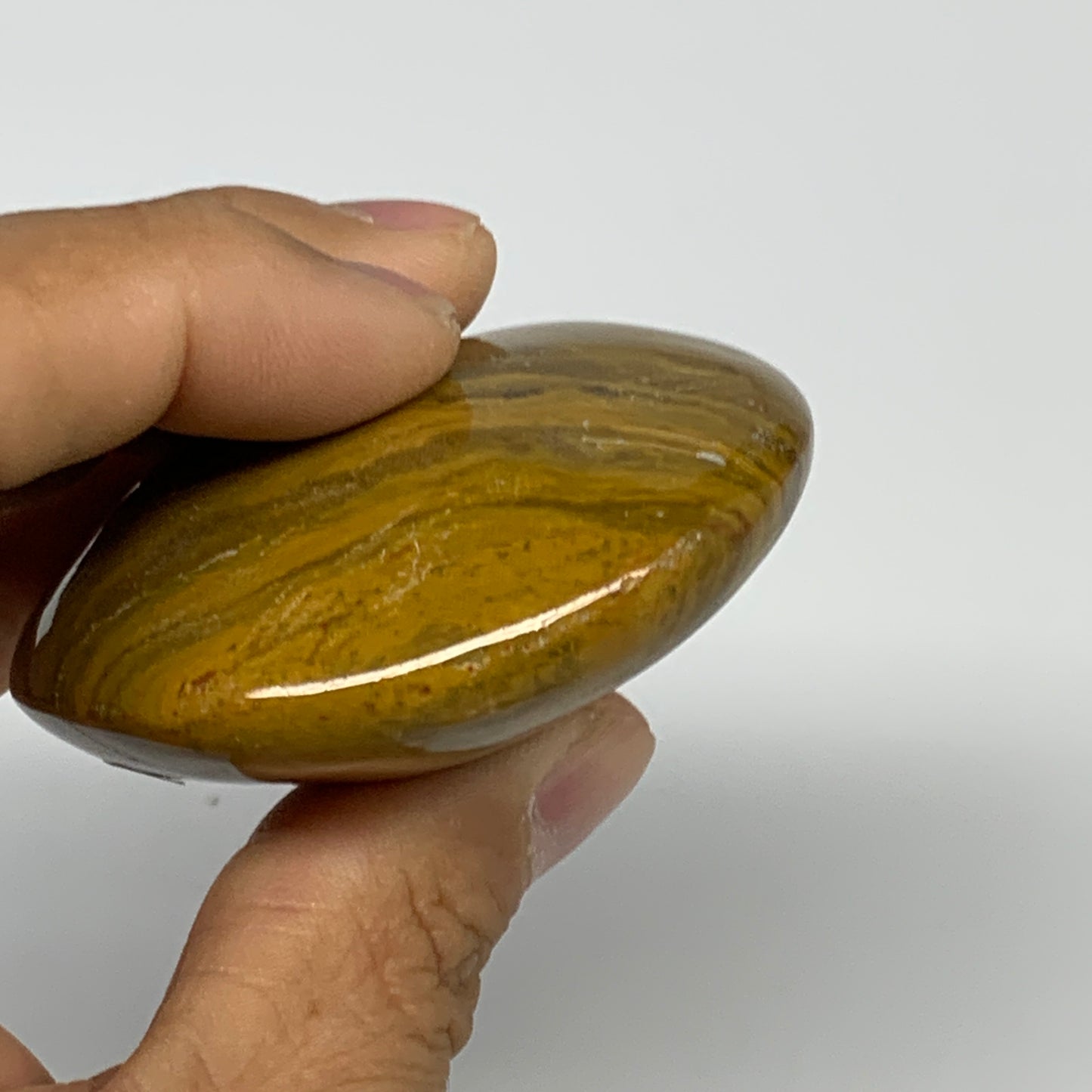 131.2g, 2.5"x2.3"x1.1" Natural Ocean Jasper Palm-Stone Orbicular Jasper, B30764