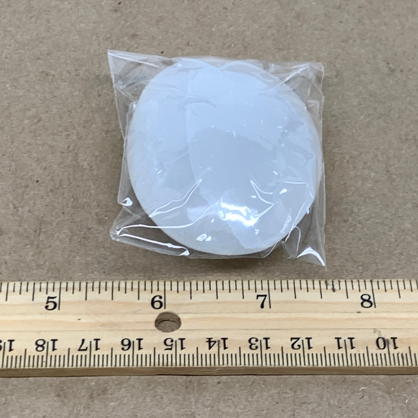 96g, 2.7"x2"x1", White Selenite Palmstone Crystal Pillow Reiki, B36381