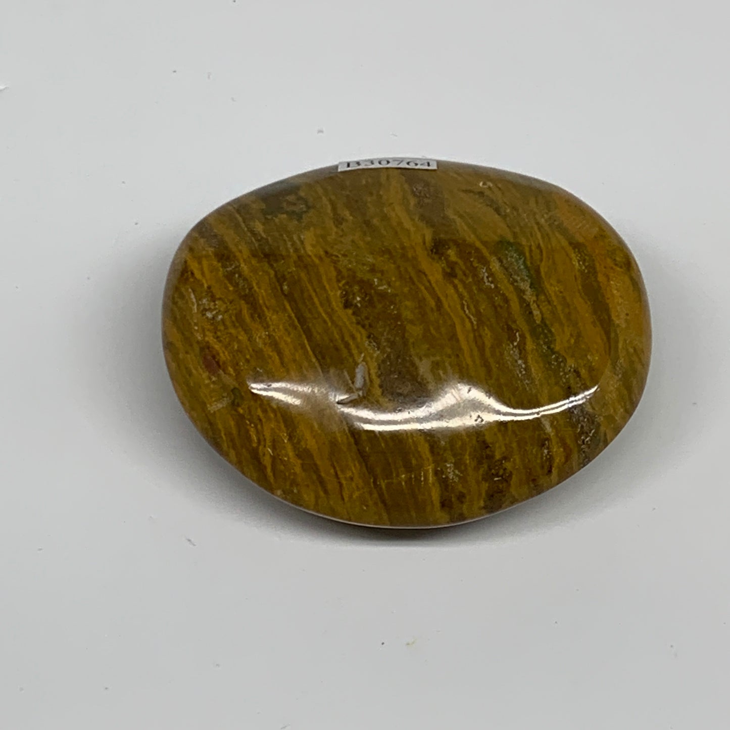 131.2g, 2.5"x2.3"x1.1" Natural Ocean Jasper Palm-Stone Orbicular Jasper, B30764