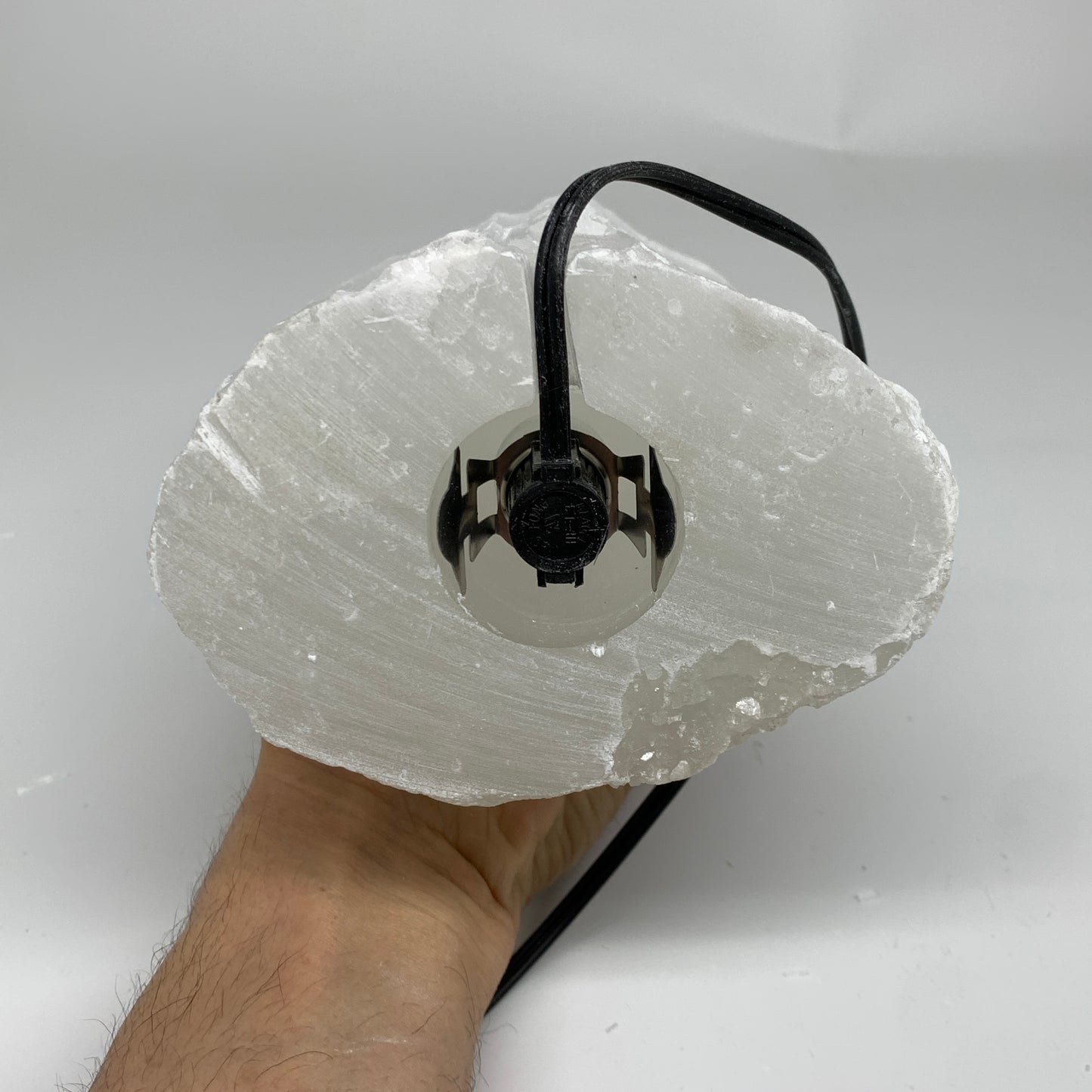 10.2 lbs, 13.7"x4.9"x3.7" Rough Selenite (Satin Spar) Lamp Tower W/Chord, B35764