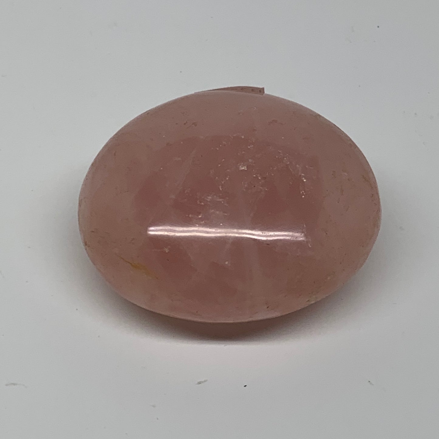 120g , 2.3"x2"x1.1", Natural Pink Rose Quartz Palm-stone Crystal, B37290