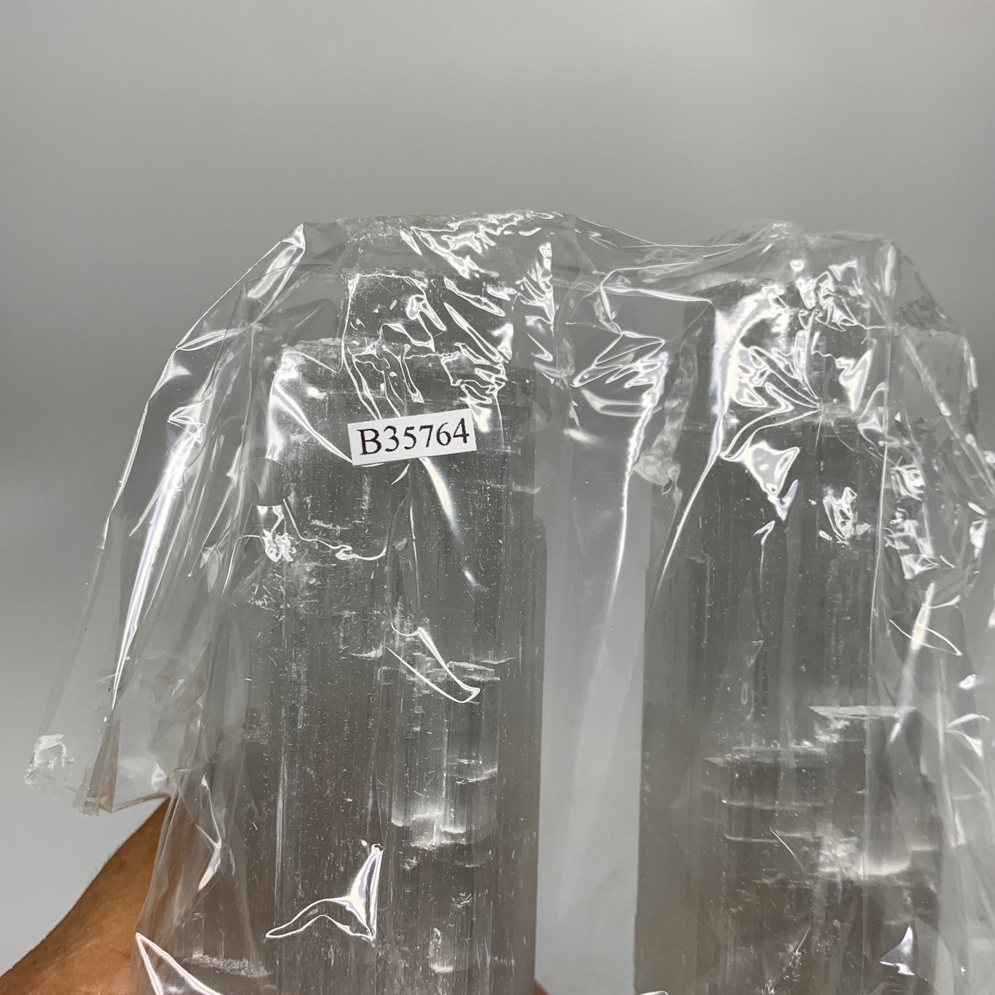 10.2 lbs, 13.7"x4.9"x3.7" Rough Selenite (Satin Spar) Lamp Tower W/Chord, B35764