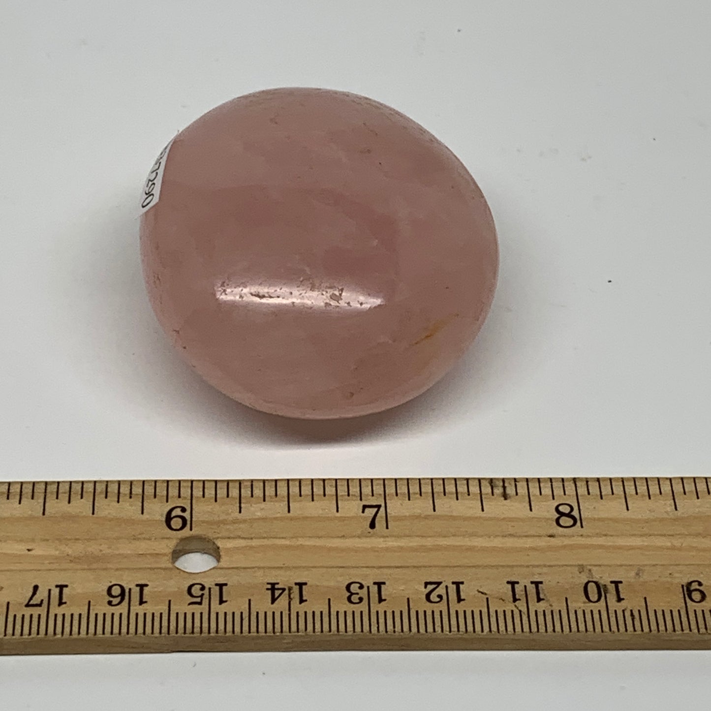 120g , 2.3"x2"x1.1", Natural Pink Rose Quartz Palm-stone Crystal, B37290