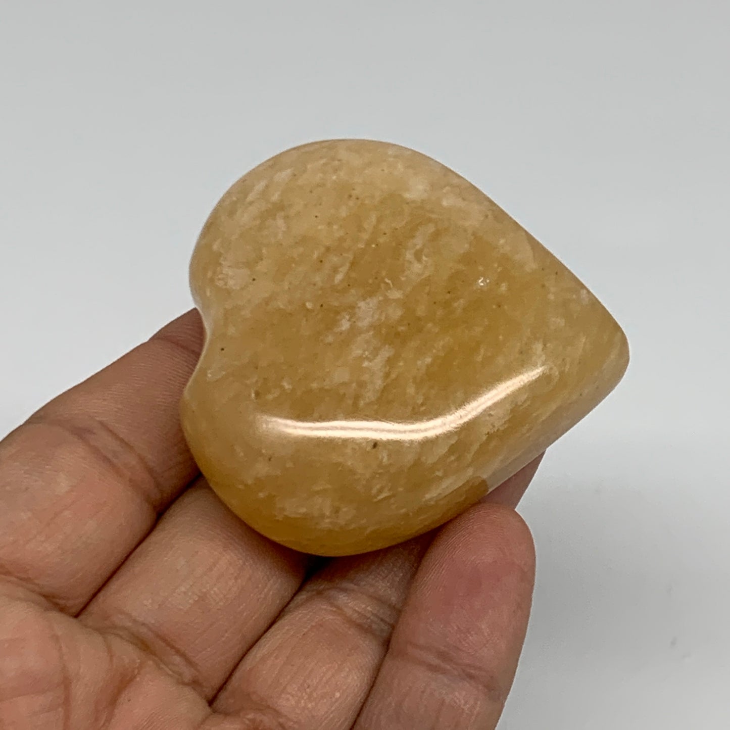 92.7g, 2.1"x2.1"x0.9" Natural Yellow Aventurine Heart Crystal Stone, B35068