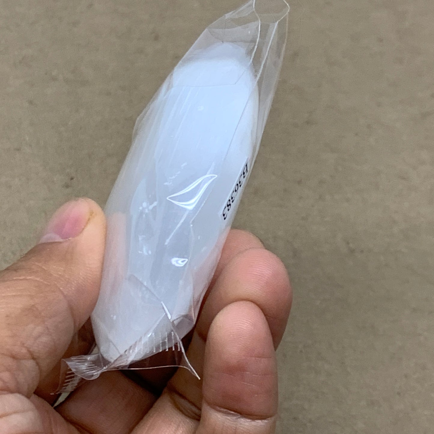 94g, 2.7"x2"x0.9", White Selenite Palmstone Crystal Pillow Reiki, B36383