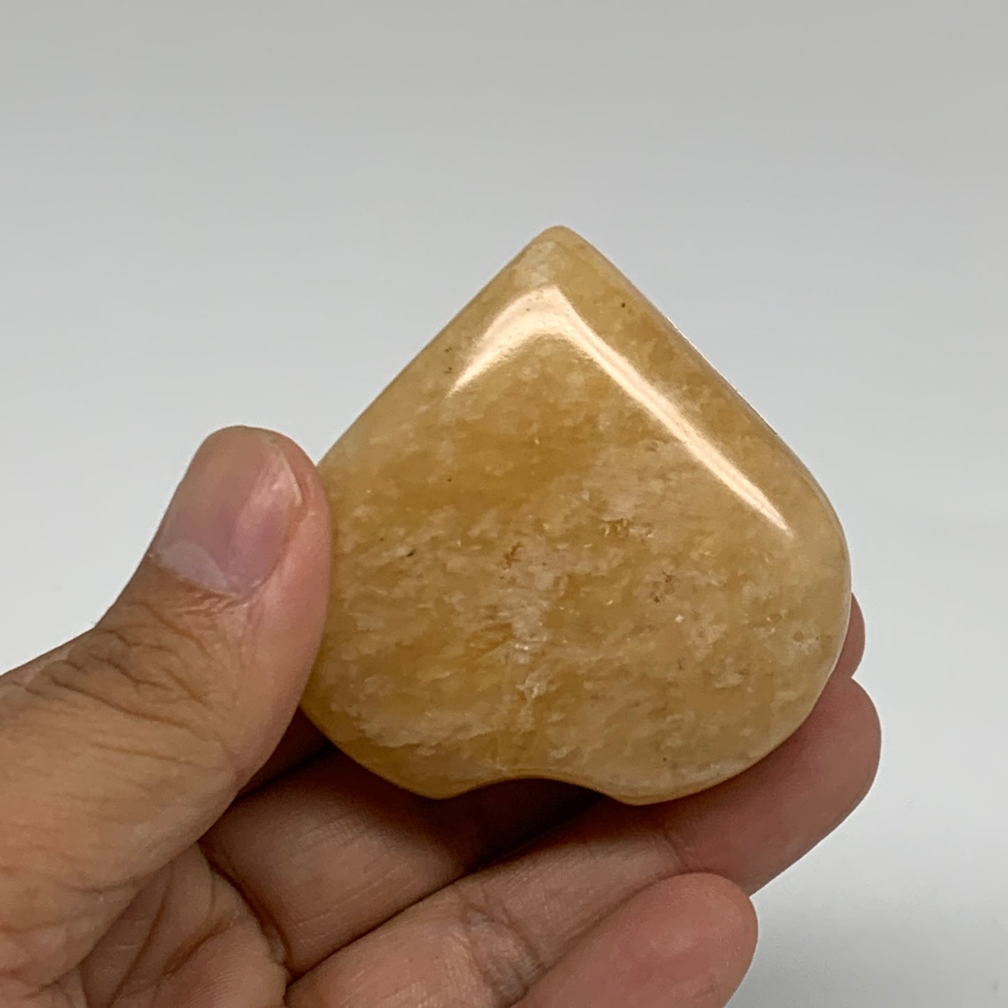 92.7g, 2.1"x2.1"x0.9" Natural Yellow Aventurine Heart Crystal Stone, B35068