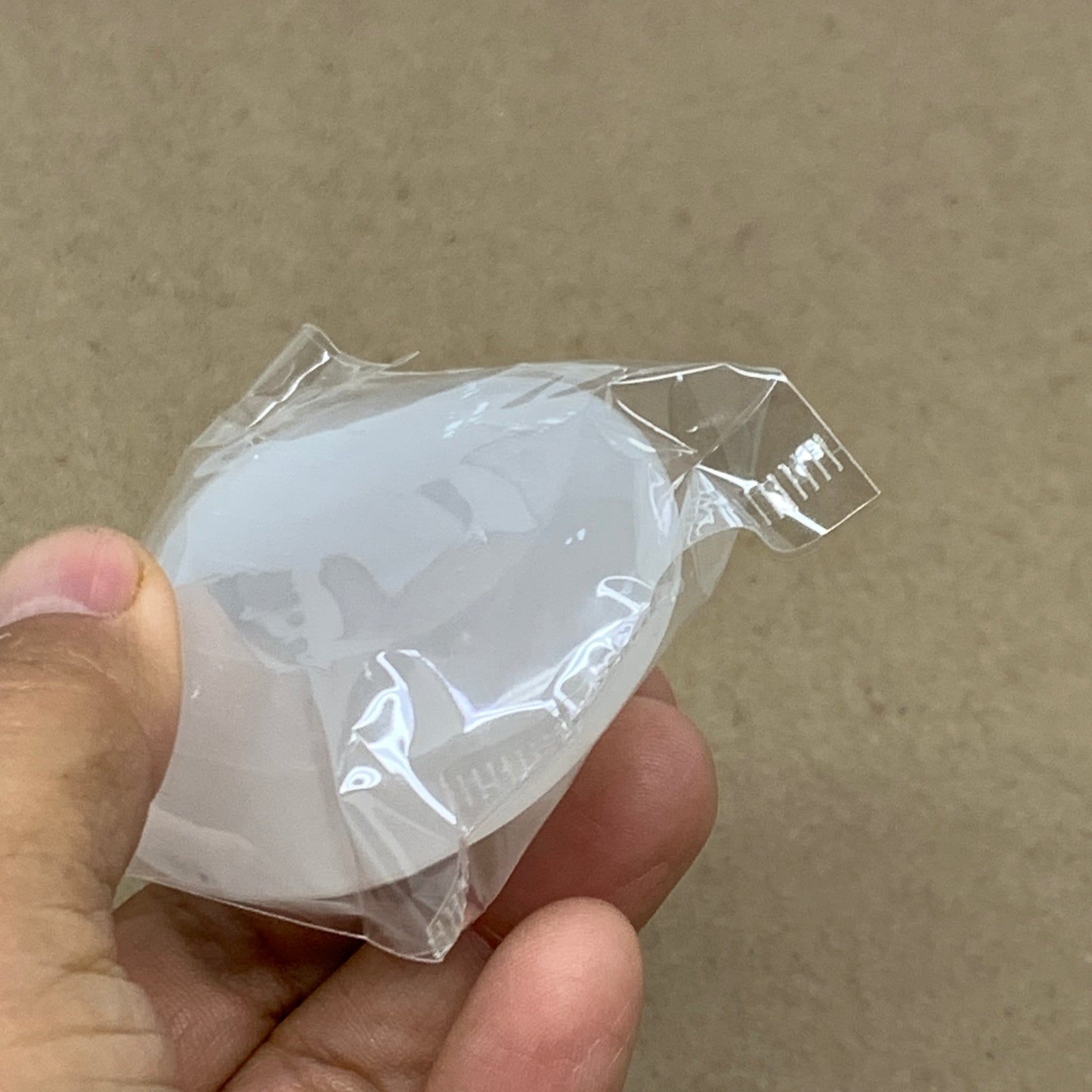 94g, 2.7"x2"x0.9", White Selenite Palmstone Crystal Pillow Reiki, B36383