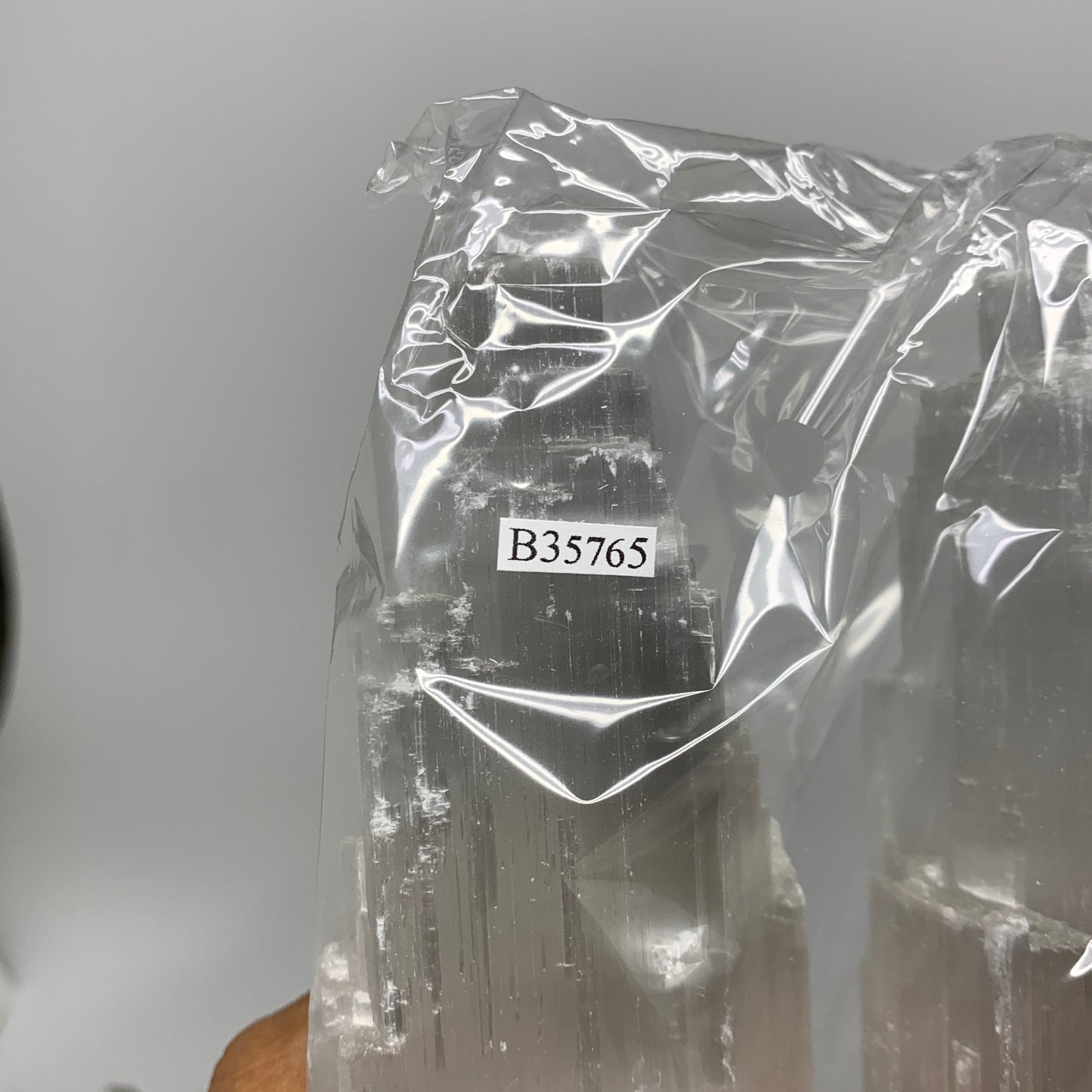 11.6 lbs, 15.5"x4.8"x3.3" Rough Selenite (Satin Spar) Lamp Tower W/Chord, B35765