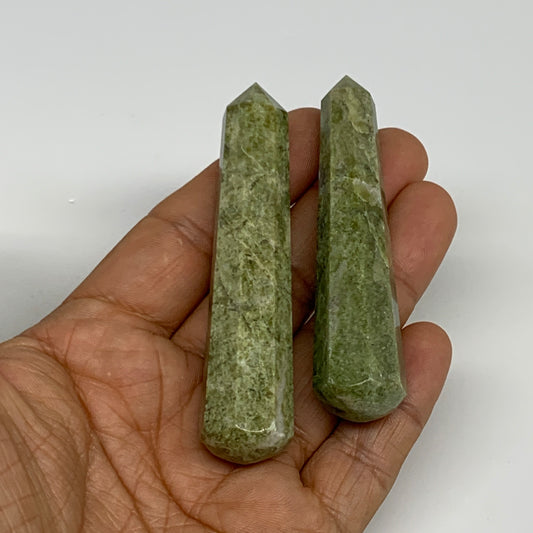 77.7g, 2.9"- 3.1", 2pcs,  Natural Vasonite Wand Point Crystal @India, B29347