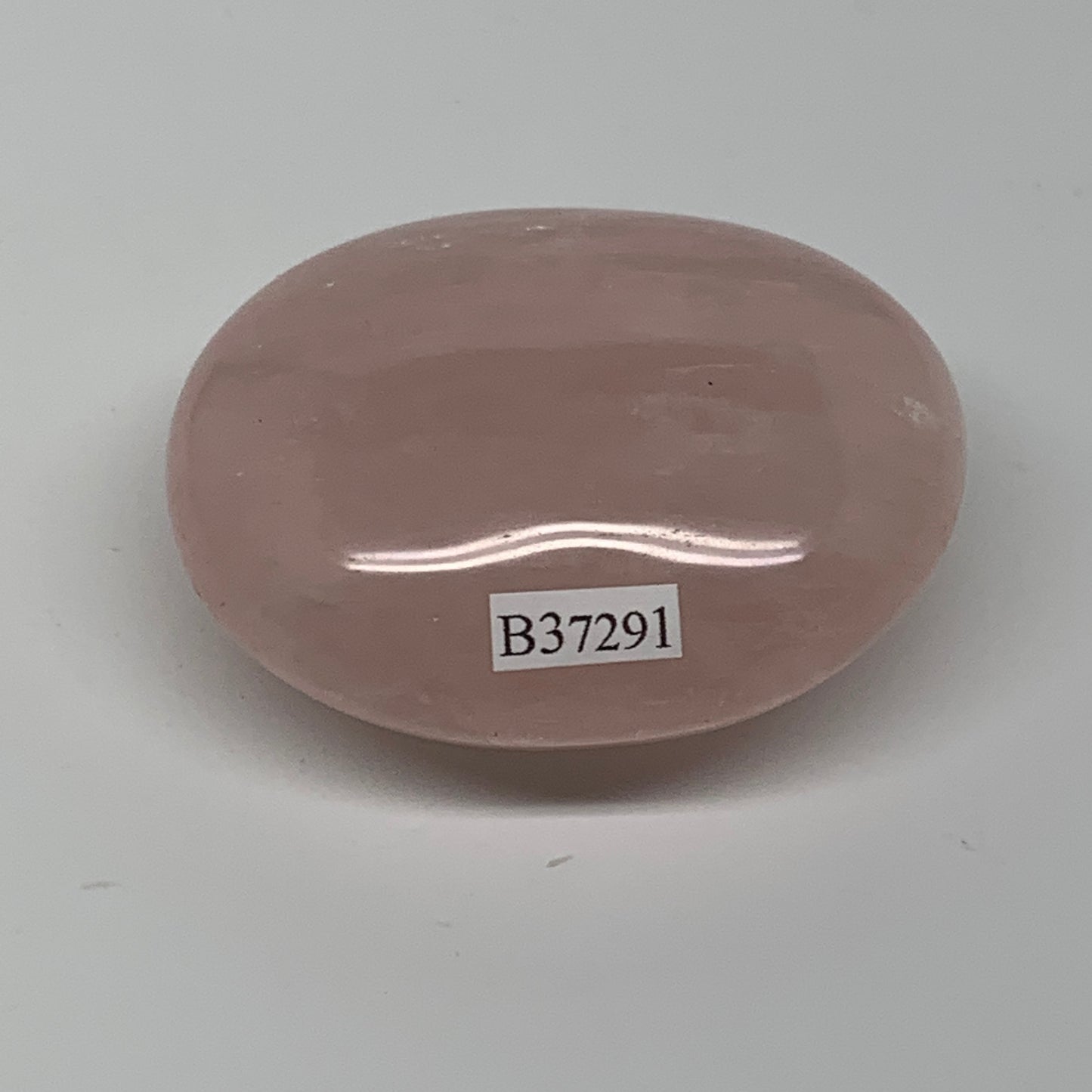 126.6g , 2.4"x2"x1.1", Natural Pink Rose Quartz Palm-stone Crystal, B37291