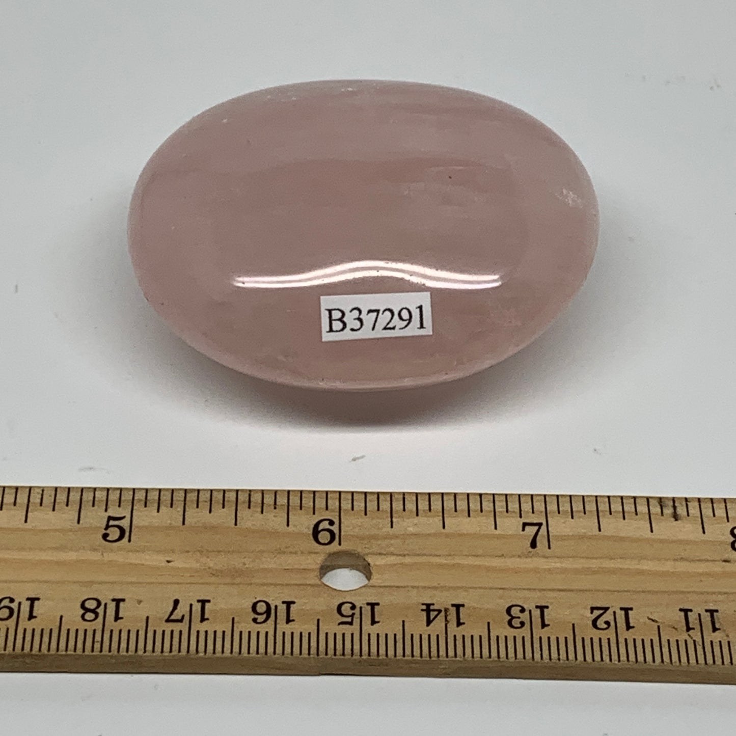 126.6g , 2.4"x2"x1.1", Natural Pink Rose Quartz Palm-stone Crystal, B37291