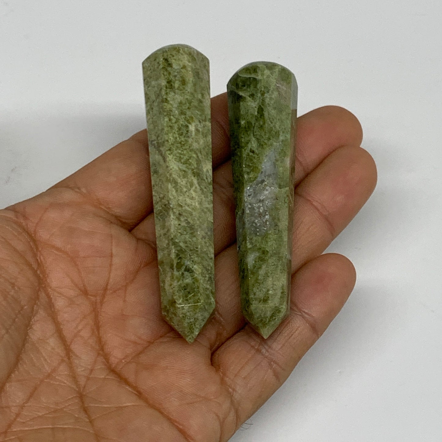 77.7g, 2.9"- 3.1", 2pcs,  Natural Vasonite Wand Point Crystal @India, B29347