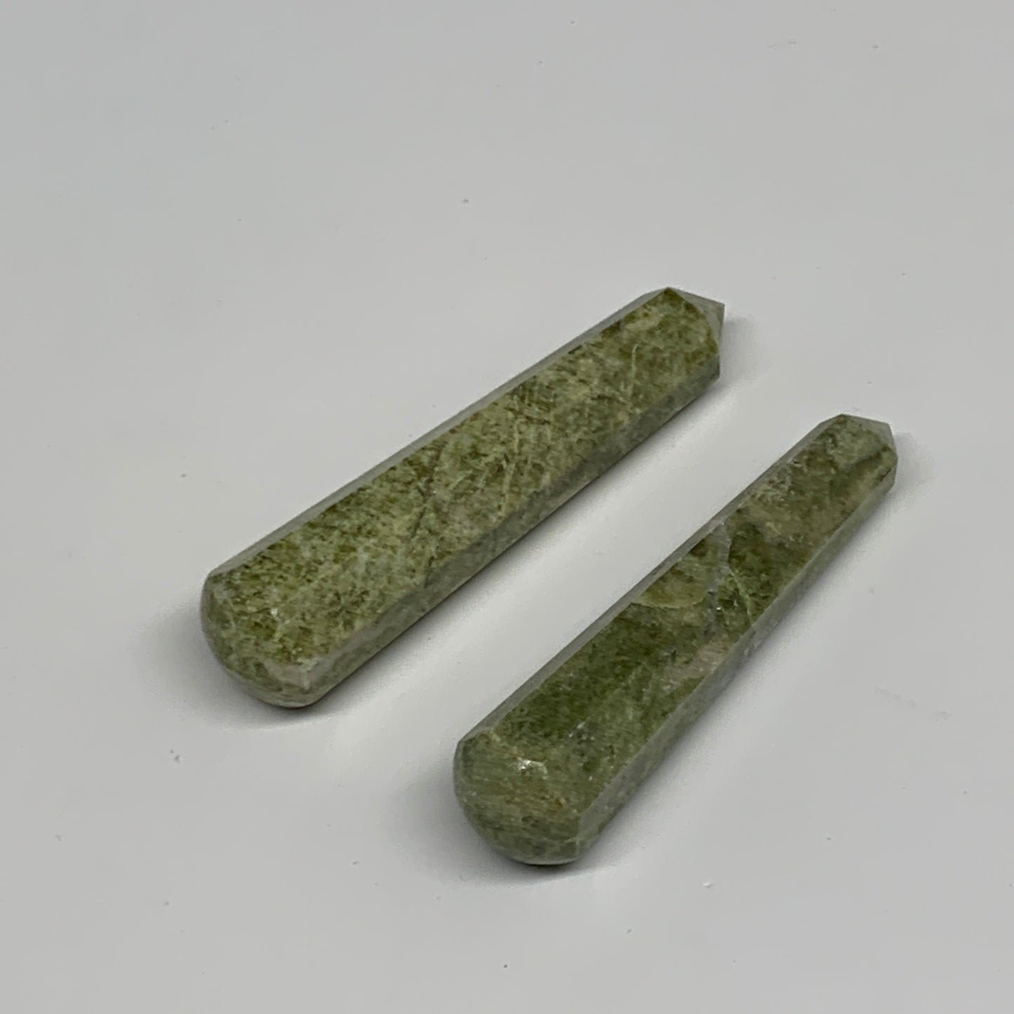 77.7g, 2.9"- 3.1", 2pcs,  Natural Vasonite Wand Point Crystal @India, B29347