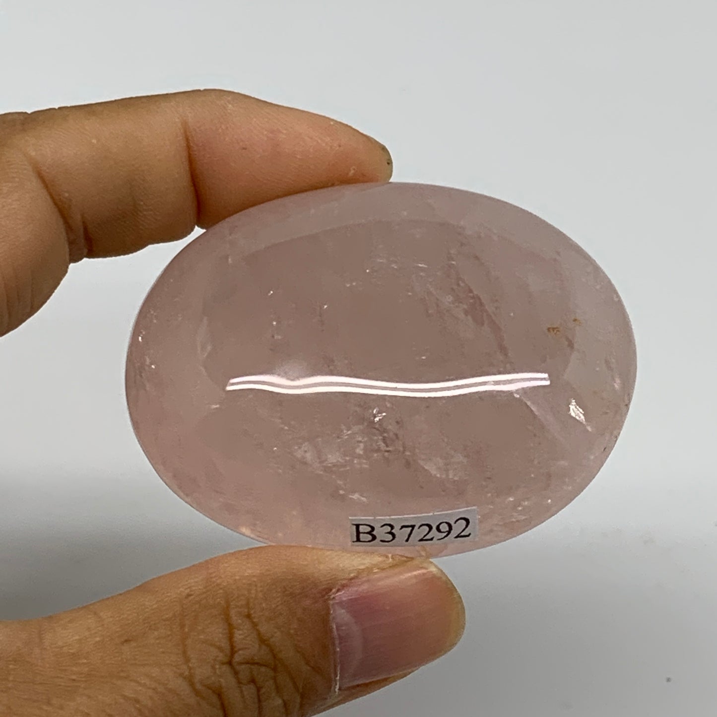 100g , 2.2"x1.7"x1.1", Natural Pink Rose Quartz Palm-stone Crystal, B37292
