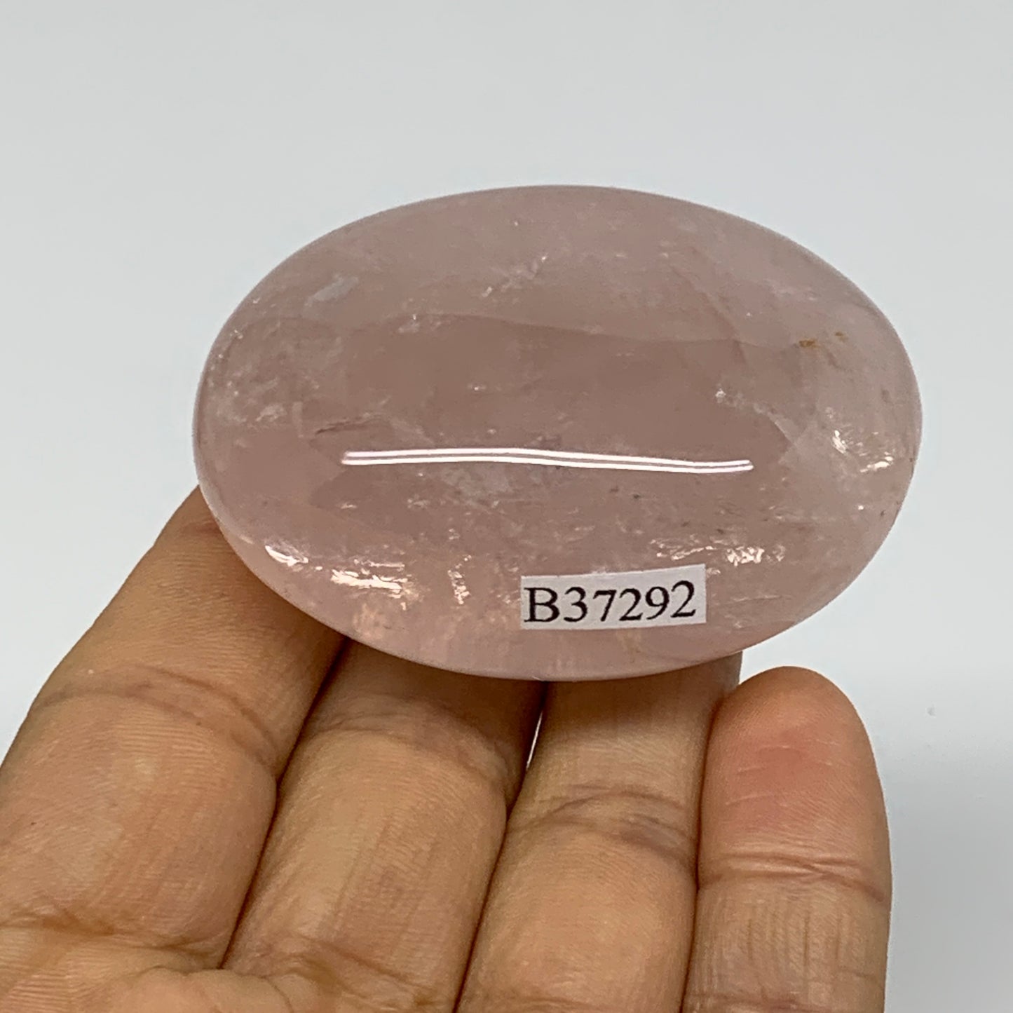 100g , 2.2"x1.7"x1.1", Natural Pink Rose Quartz Palm-stone Crystal, B37292