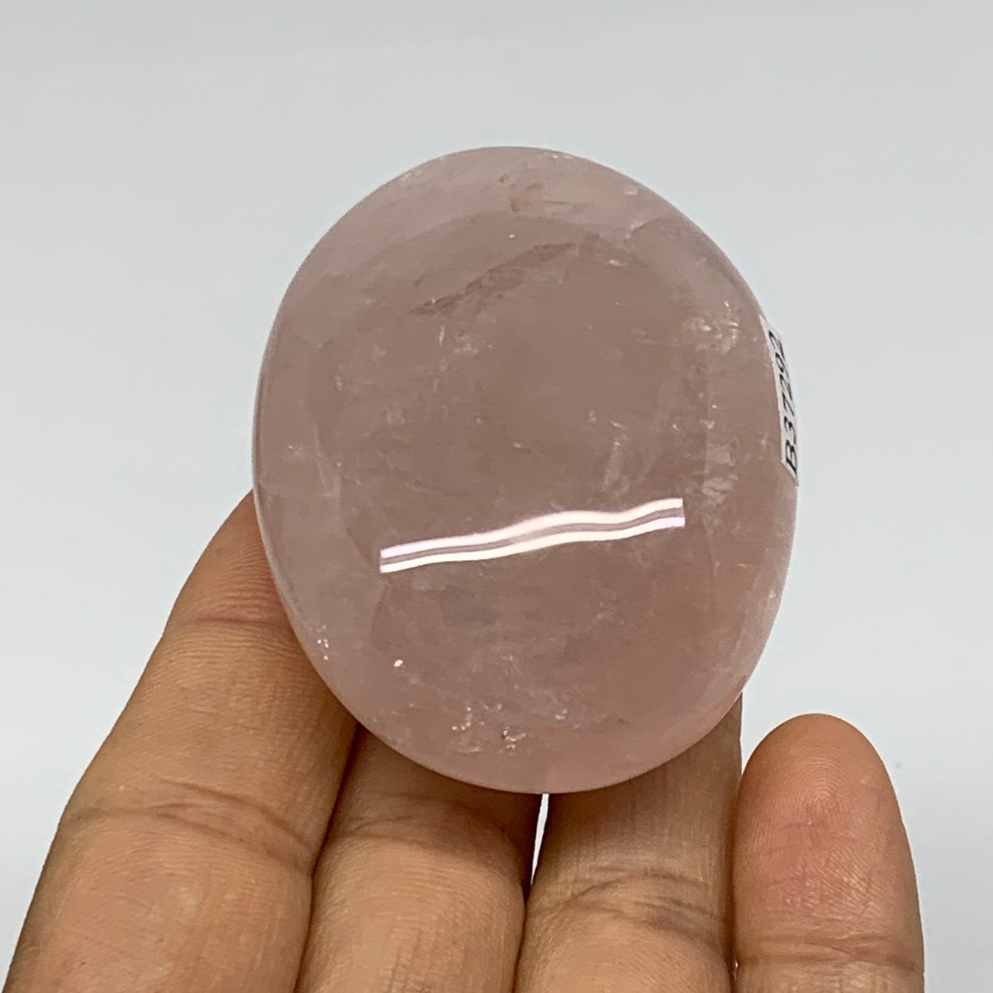 100g , 2.2"x1.7"x1.1", Natural Pink Rose Quartz Palm-stone Crystal, B37292