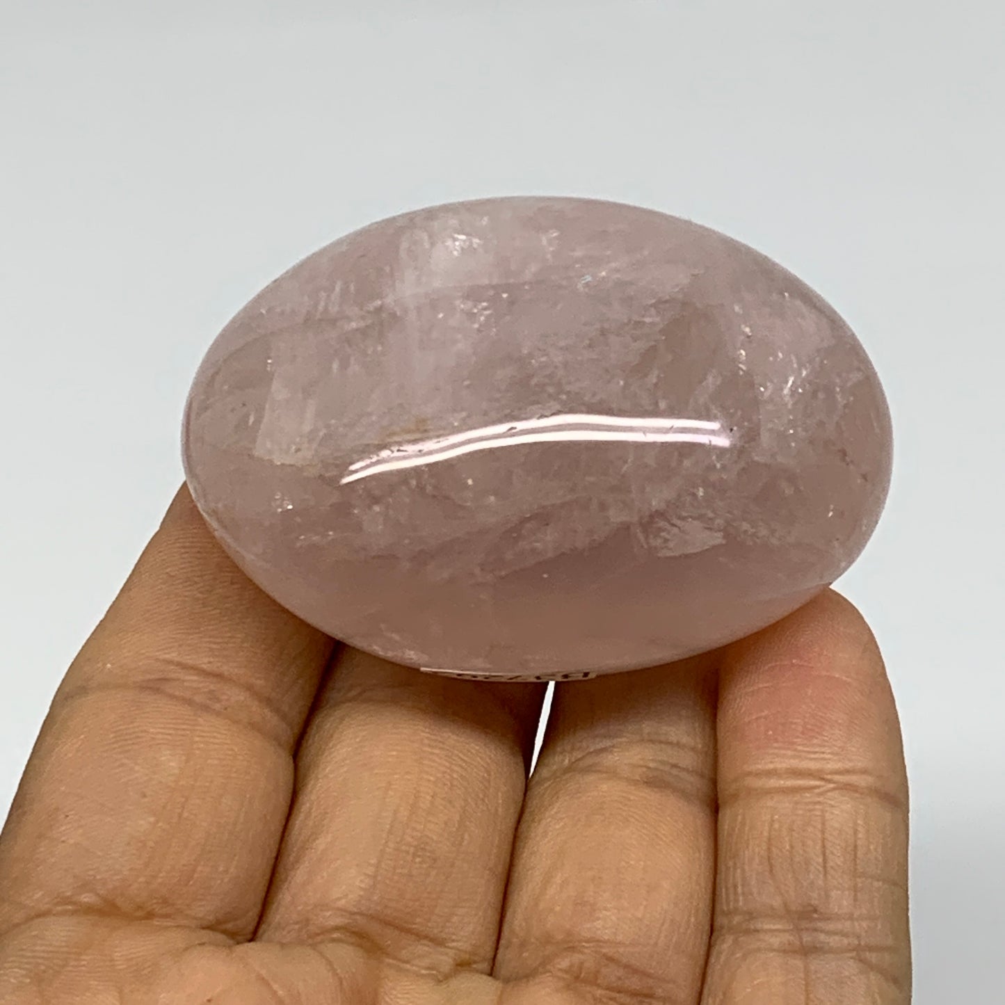 100g , 2.2"x1.7"x1.1", Natural Pink Rose Quartz Palm-stone Crystal, B37292