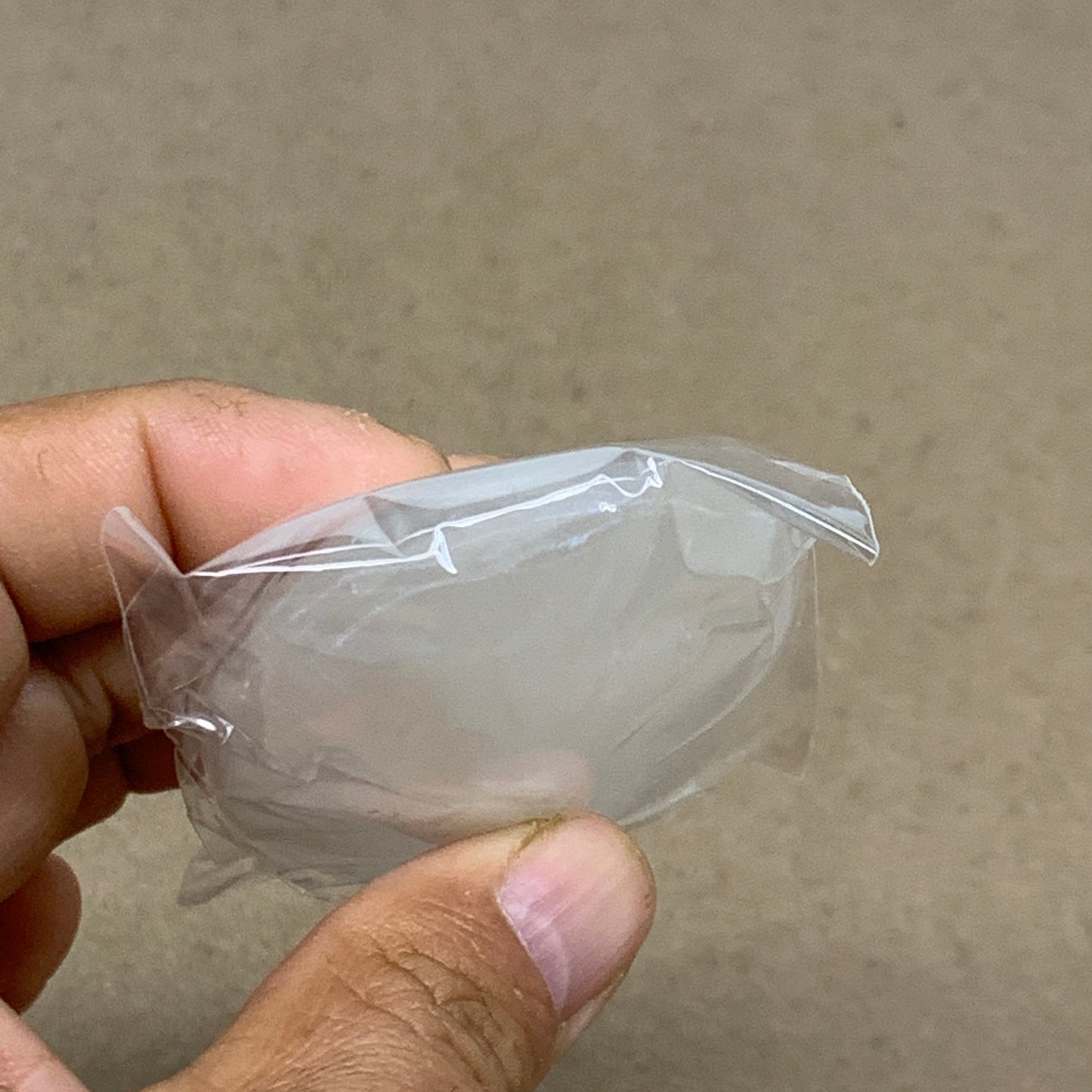 93g, 2.8"x1.9"x0.9", White Selenite Palmstone Crystal Pillow Reiki, B36384