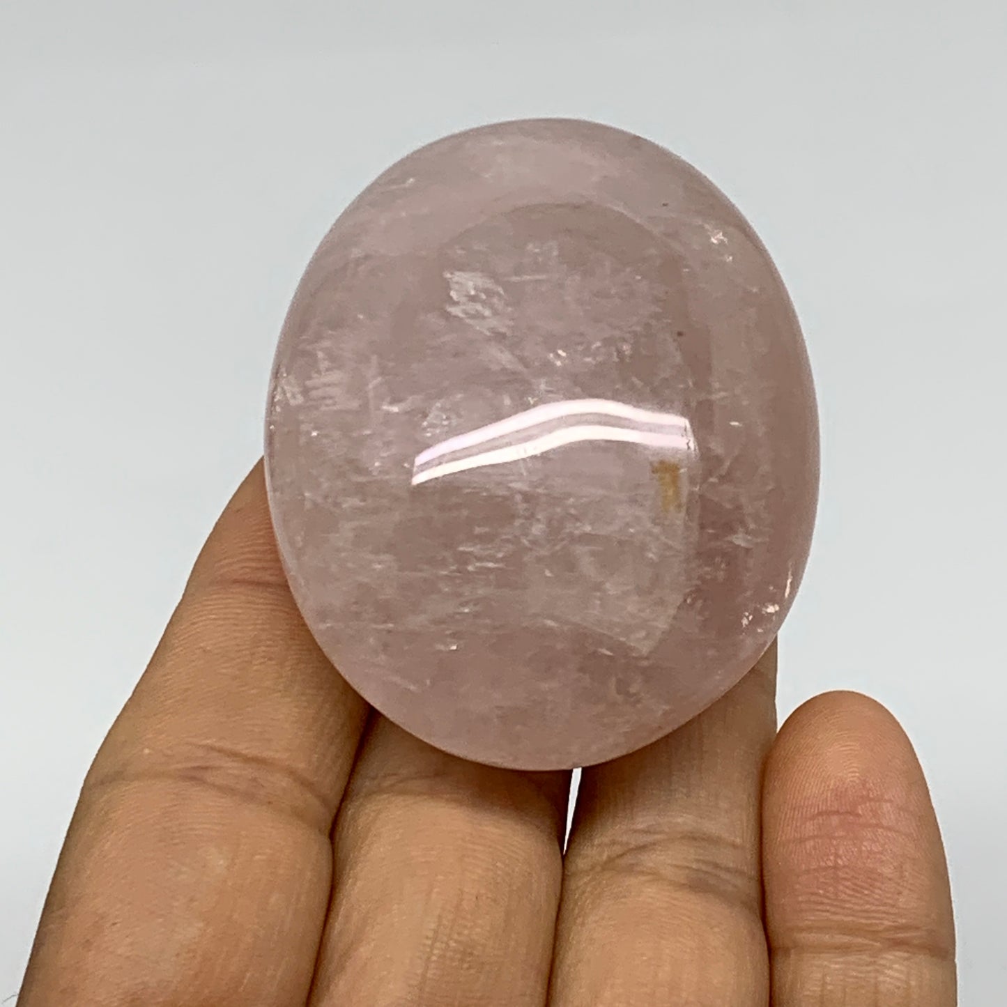 100g , 2.2"x1.7"x1.1", Natural Pink Rose Quartz Palm-stone Crystal, B37292