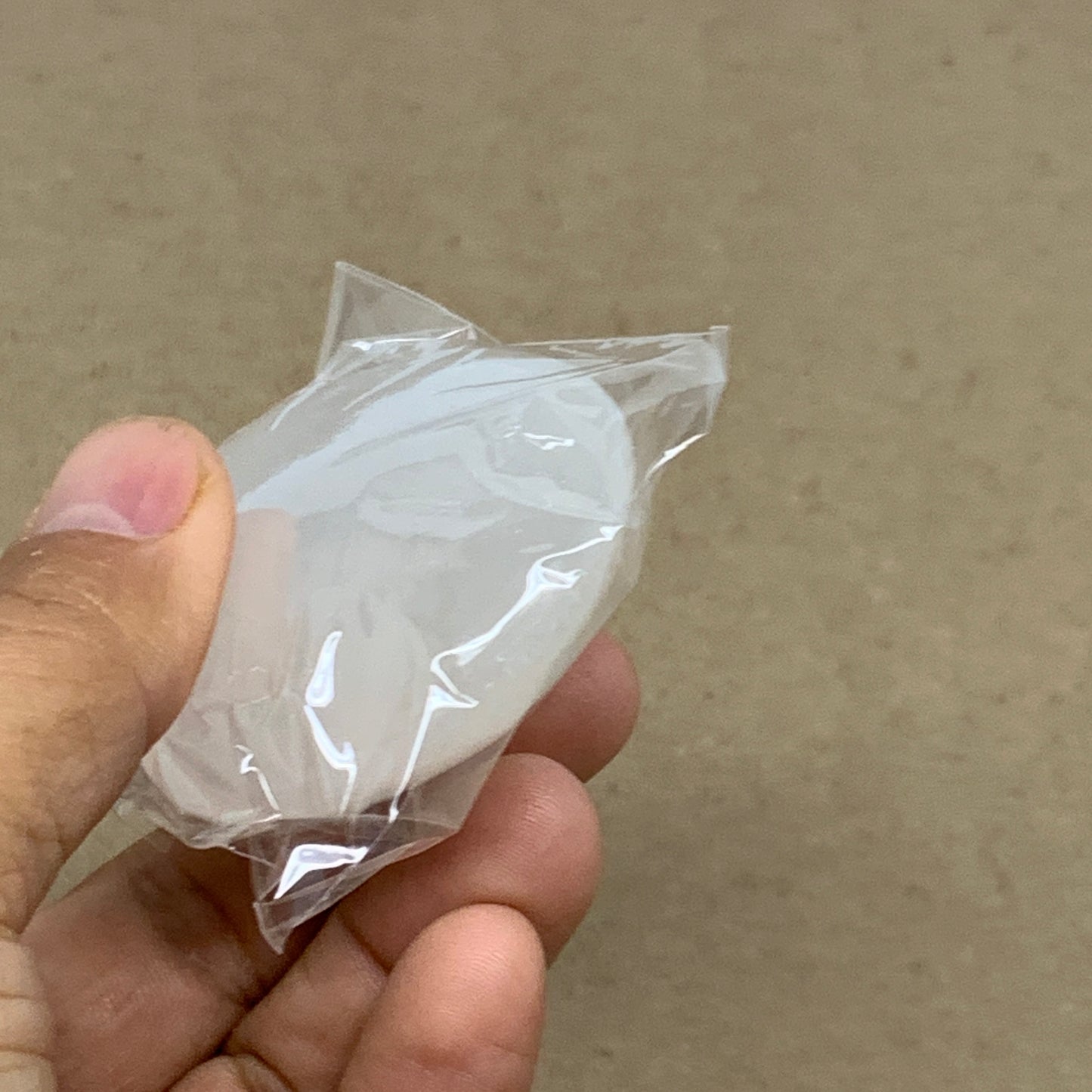 93g, 2.8"x1.9"x0.9", White Selenite Palmstone Crystal Pillow Reiki, B36384