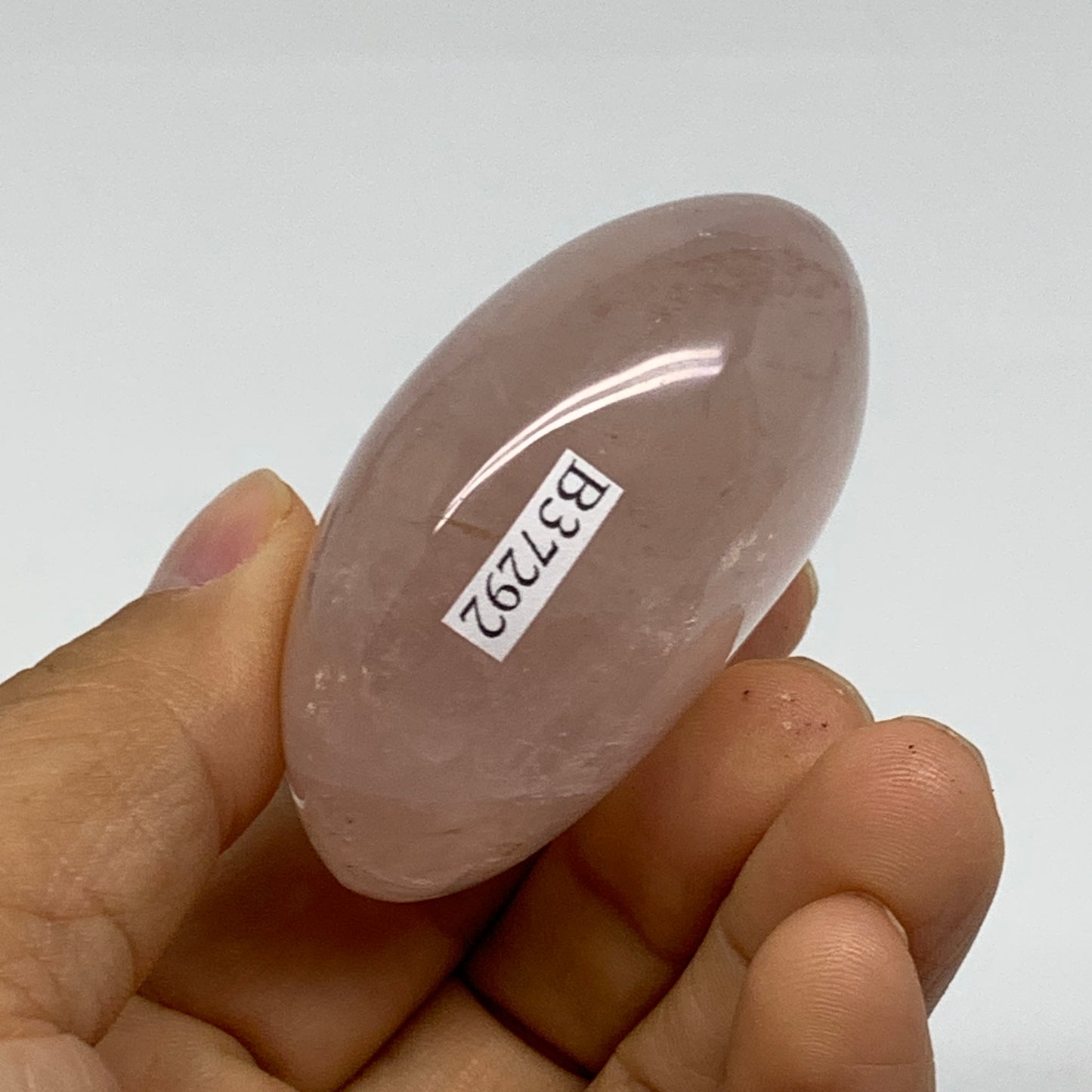 100g , 2.2"x1.7"x1.1", Natural Pink Rose Quartz Palm-stone Crystal, B37292