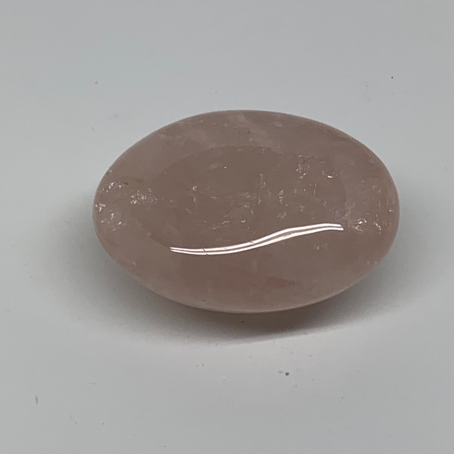 100g , 2.2"x1.7"x1.1", Natural Pink Rose Quartz Palm-stone Crystal, B37292