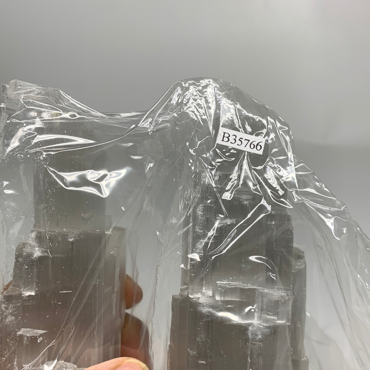 11.5 lbs, 13.75"x5.6"x3.8" Rough Selenite (Satin Spar) Lamp Tower W/Chord, B3576