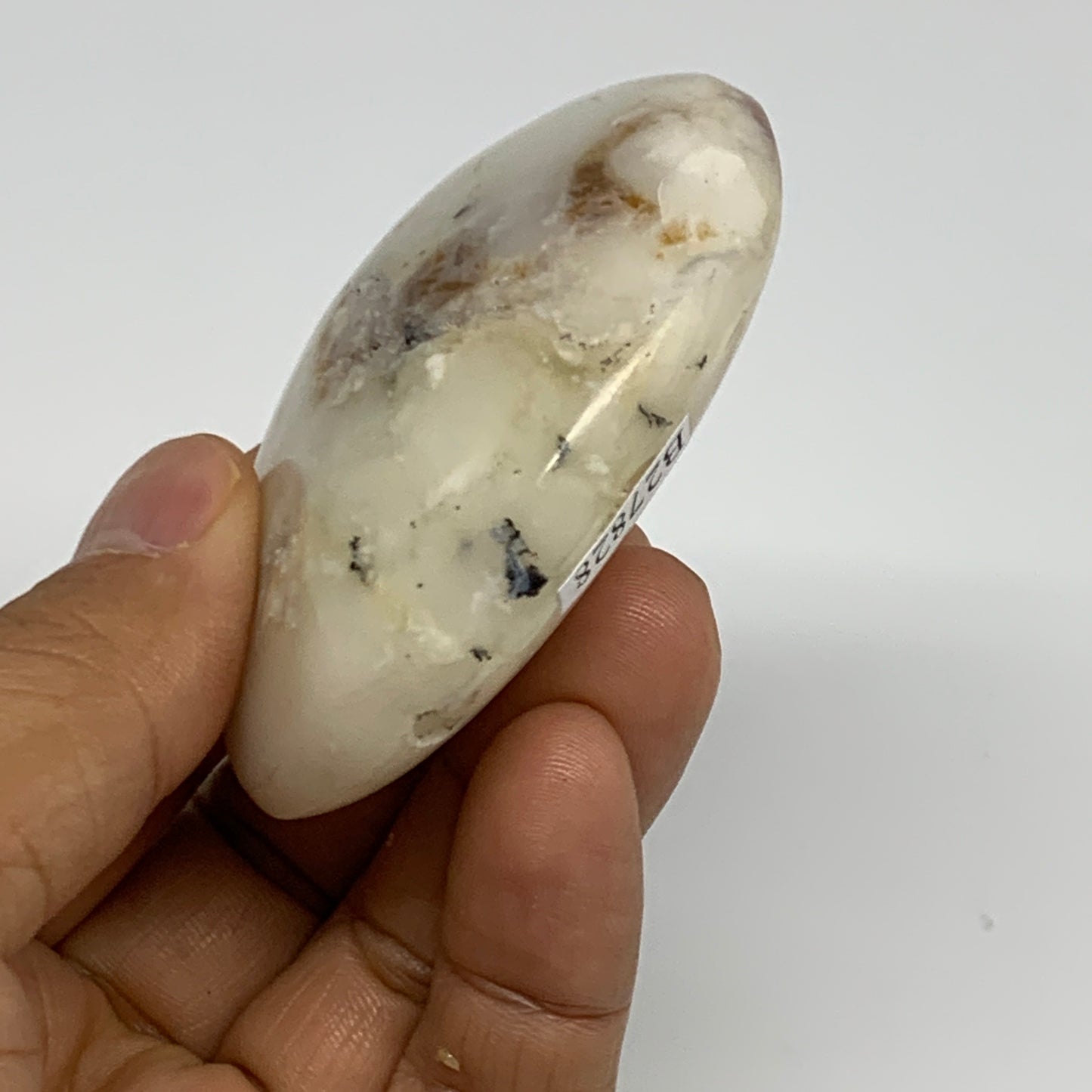 80.6g, 2.4"x2"x0.8", Dendrite Opal Palm-Stone Reiki Energy Crystal, B27828