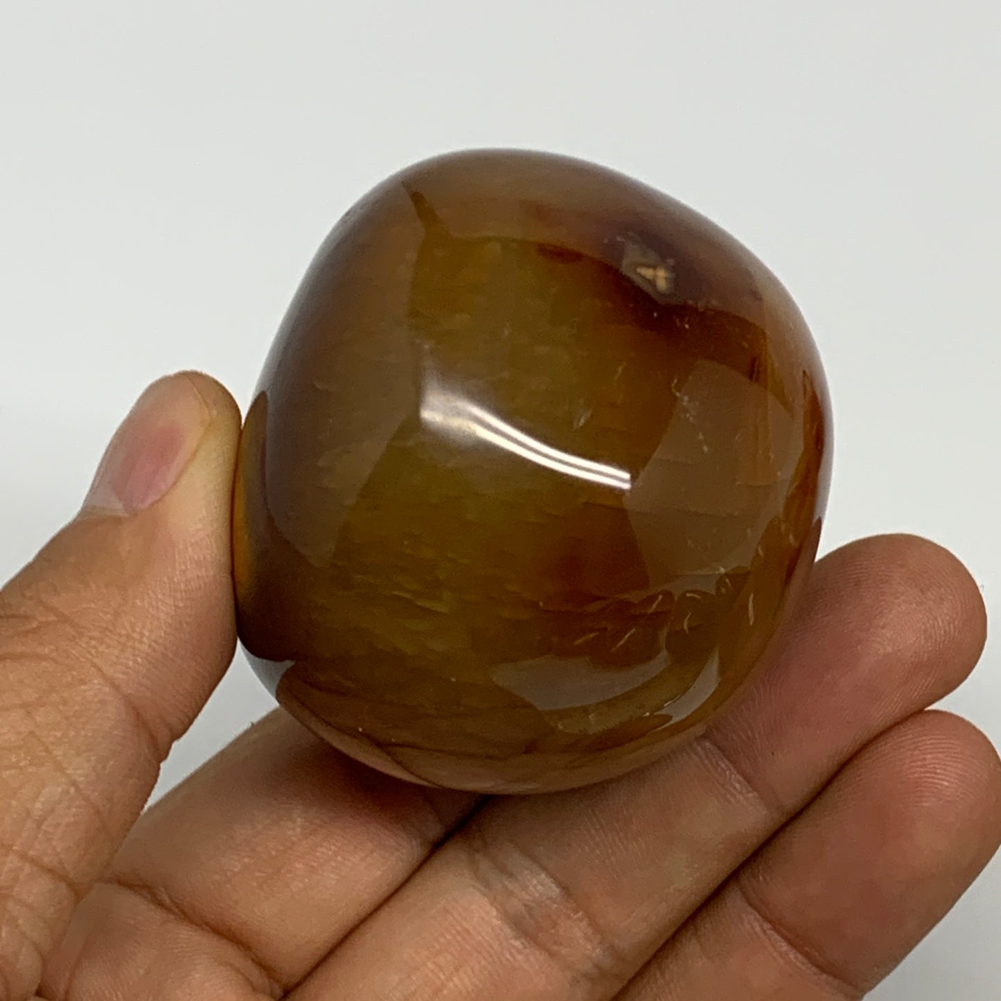 169.9g, 2"x2"x1.8", Red Carnelian Palm-Stone Gem Crystal Polished, B28609