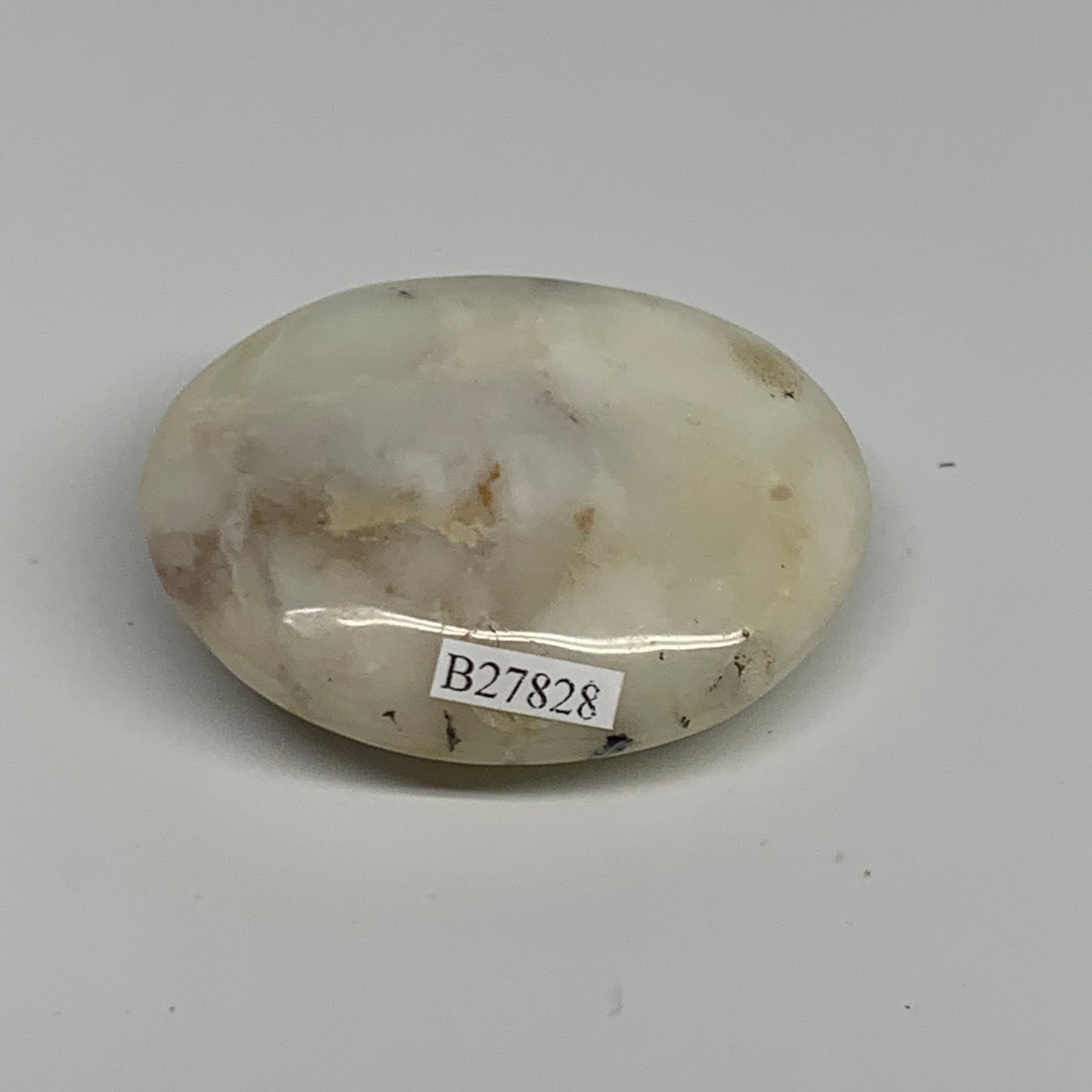 80.6g, 2.4"x2"x0.8", Dendrite Opal Palm-Stone Reiki Energy Crystal, B27828